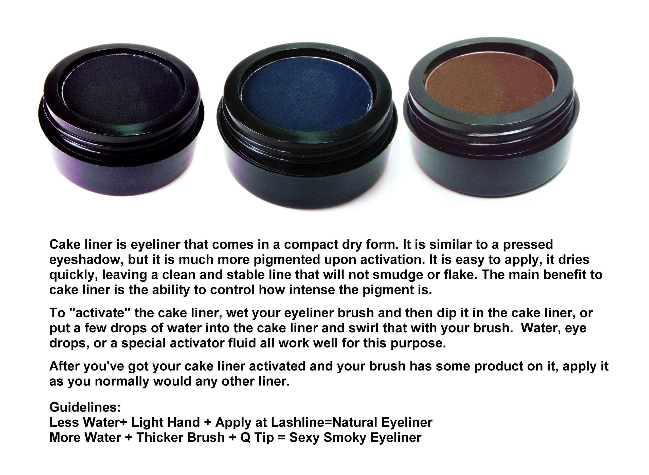 Pure Ziva Matte Chocolate Truffle Brown Cake Eyeliner & Pressed Eyeshadow, Water Activated Powder; Gluten & Cruelty Free