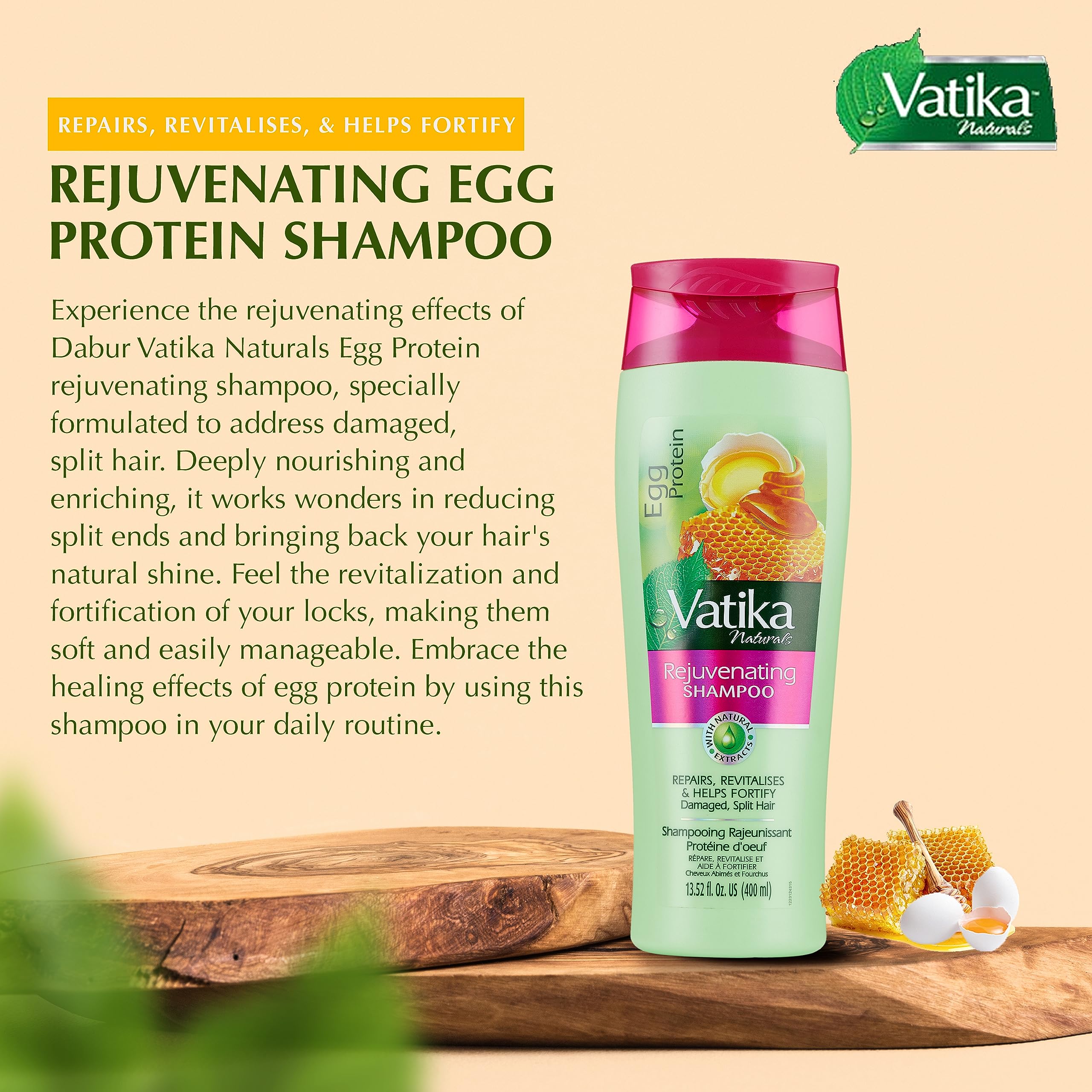 Dabur Vatika Naturals Shampoo For Women - Nourish And Rejuvenate Your Natural Hair - Strengthening & Moisturizing Hair Cleanser