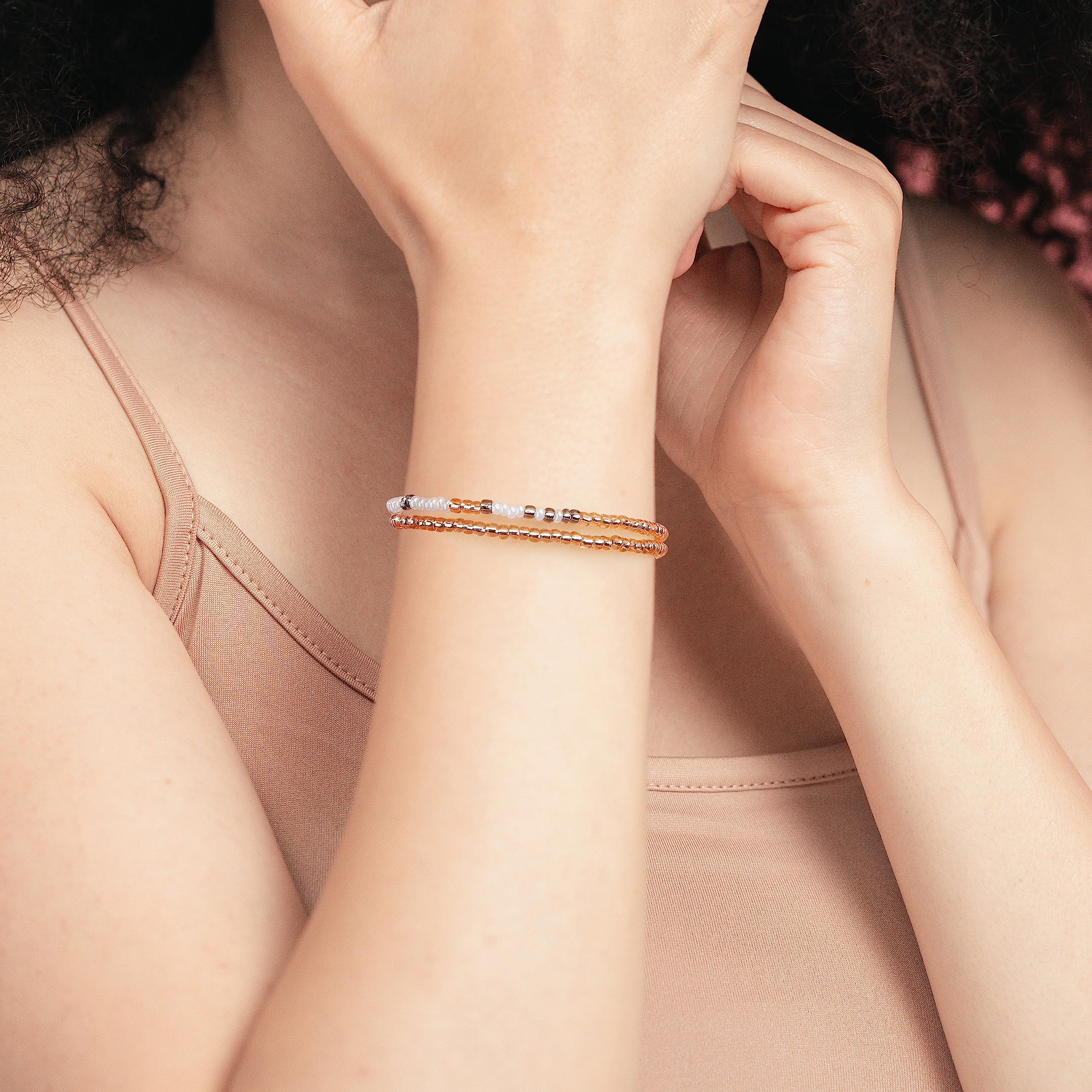 Christian Gifts Morse Code Bracelets for Women Inspirational Gifts for Best Friend Adjustable Bead Wrap Bracelet Handmade Trendy