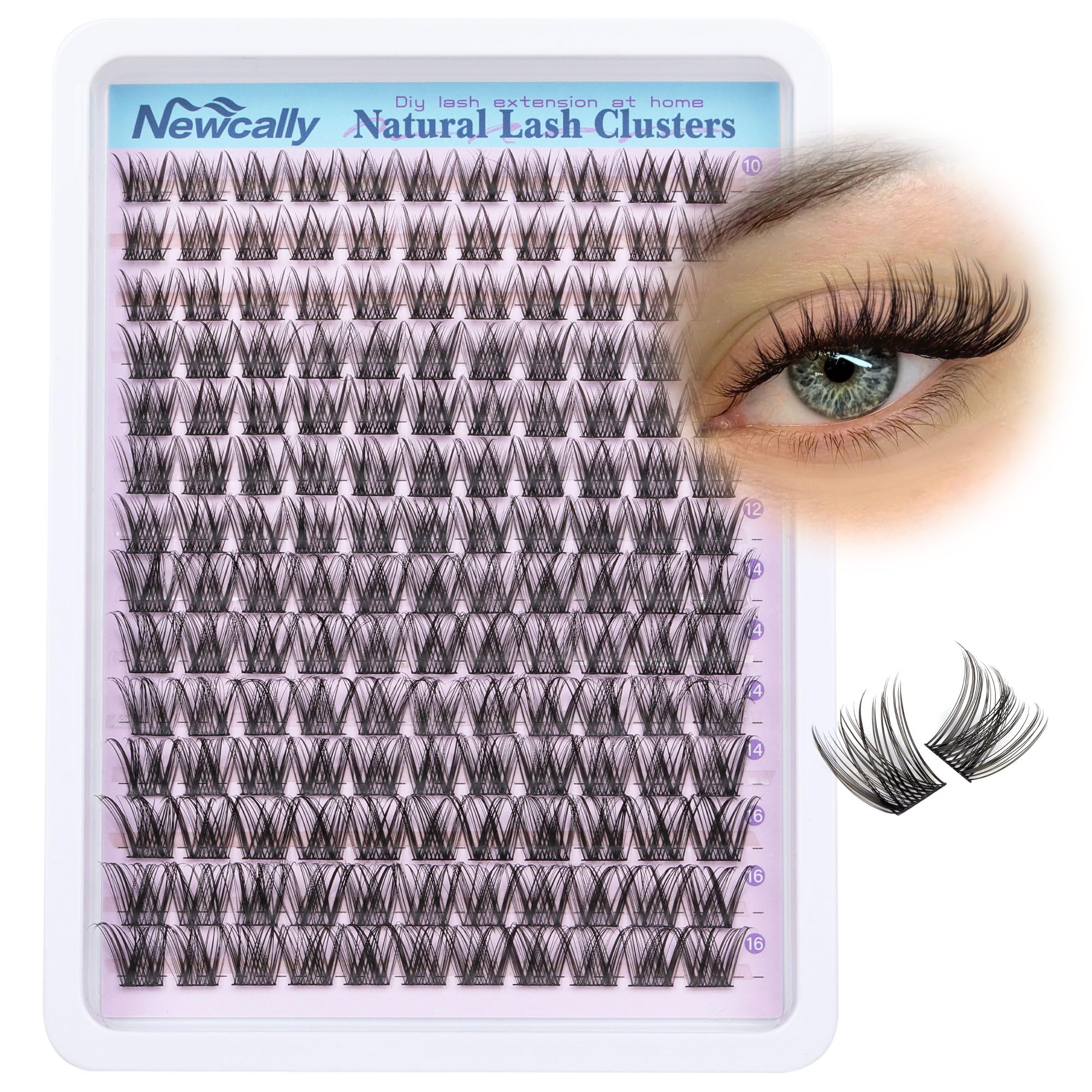 Cluster Lashes Wispy Natural Eyelash Clusters DIY Lash Extension C Curl Cluster Eyelash Extension 10-16MM Individual Lashes Thin