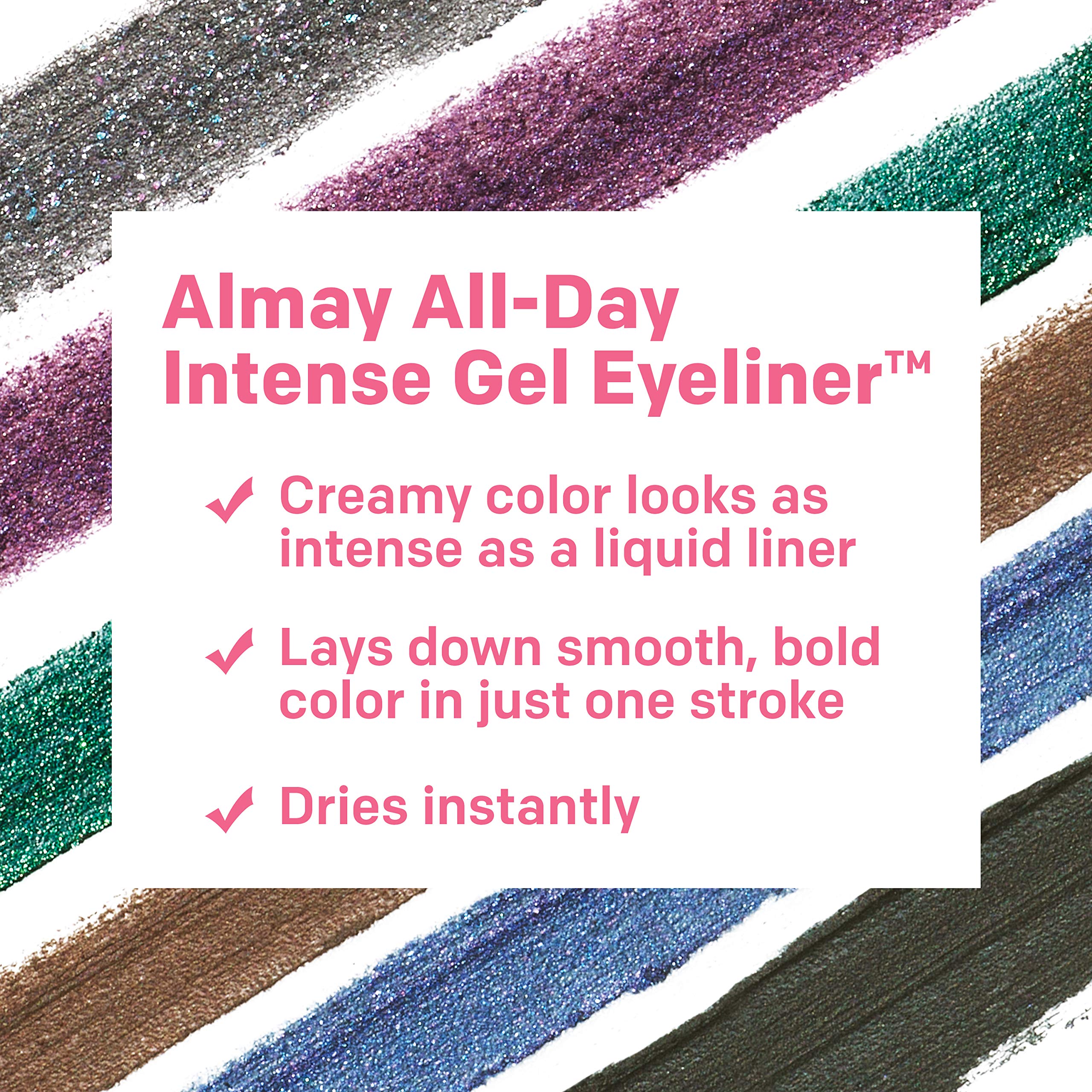 Almay Gel Eyeliner, Waterproof, Fade-Proof Eye Makeup, Easy-To-Sharpen Liner Pencil, 100 All Day Grey, 0.045 Oz
