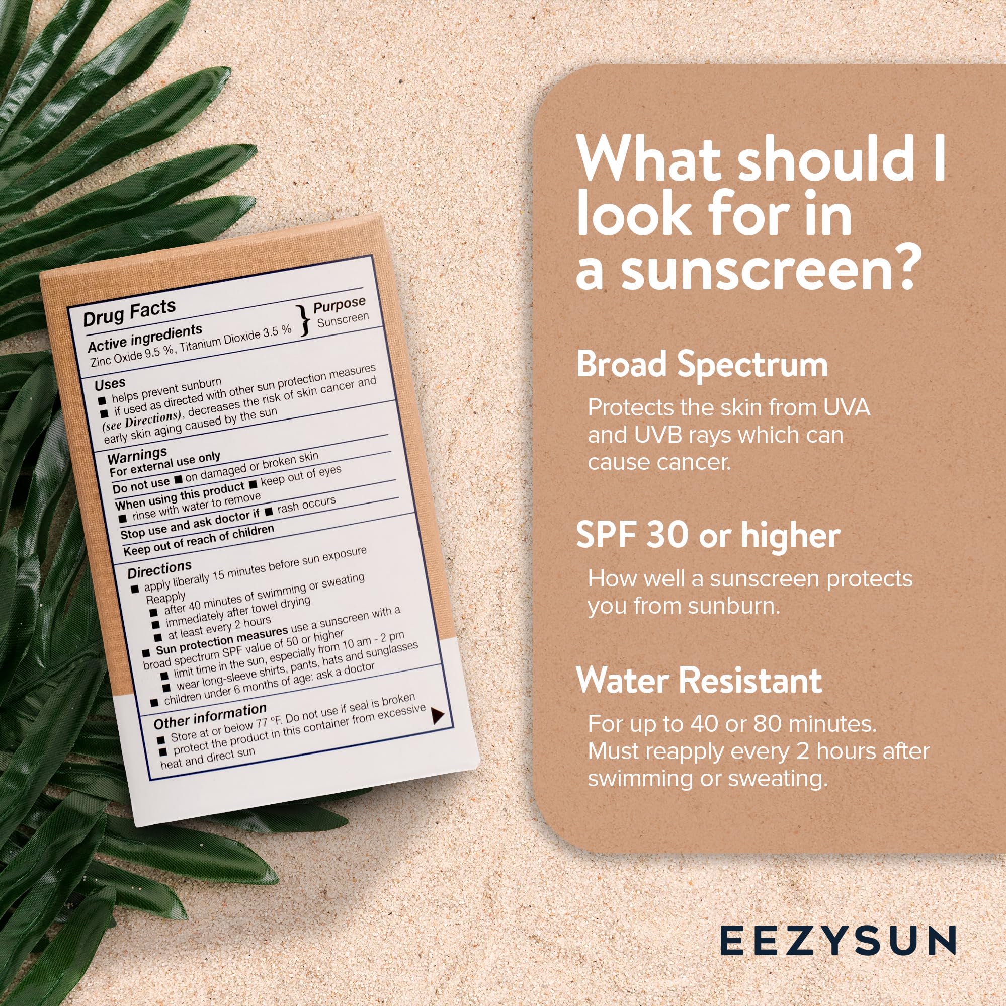 EEZYSUN Mineral SPF 50 Travel Size Sunscreen Snap Packets | Infused with Aloe Vera | Vegan & Reef-Safe | Broad Spectrum, Non-Oil