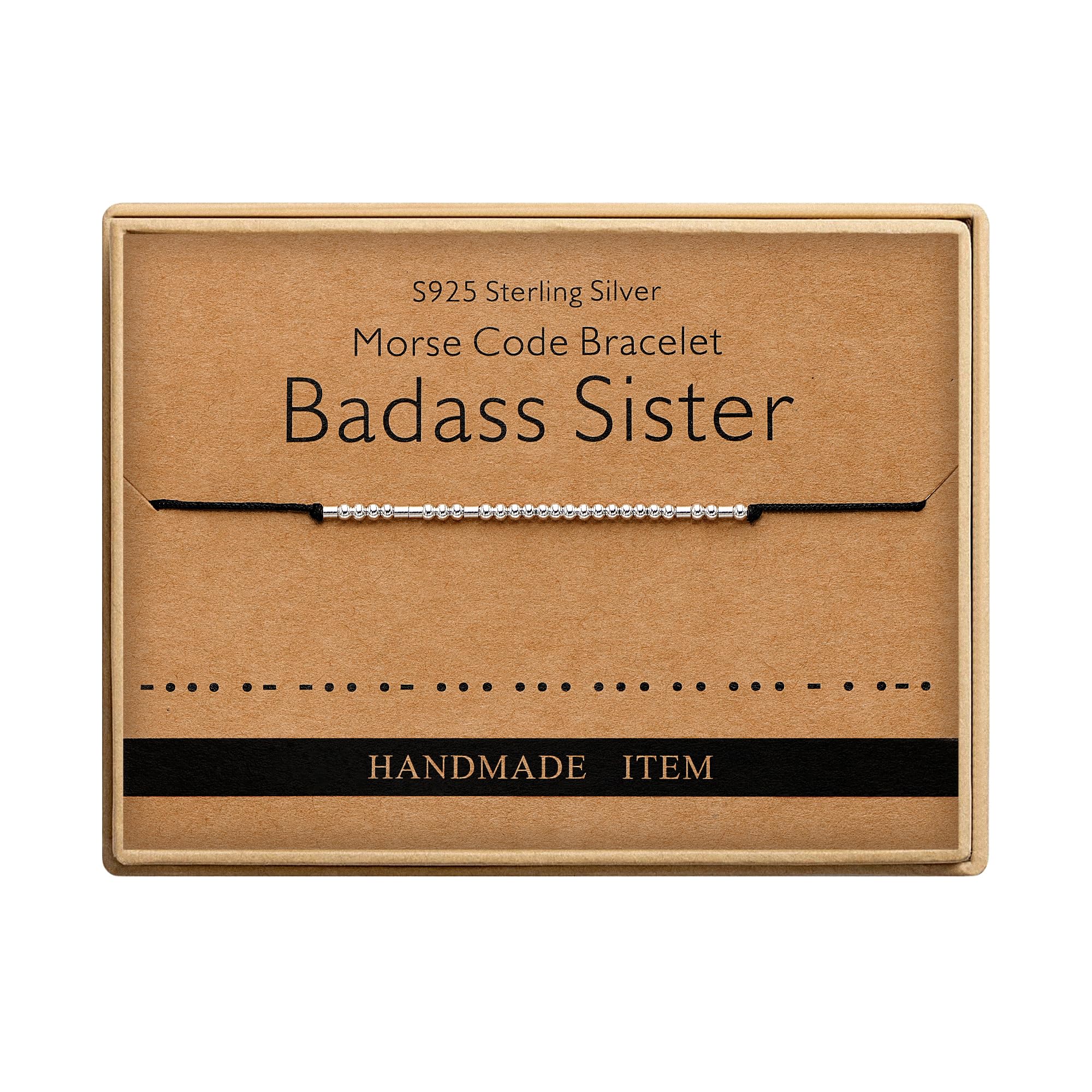 Birthday Gifts for Women Badass Sister Morse Code Bracelets for Women Funny Inspirational Gifts for Women Friend Gifts for Women