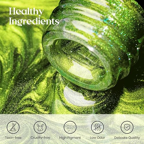 Mizhse 9D Cat Eye Gel Nail Polish, 8 Colors Upgraded Magnetic Gel Polish Kit With Magnet Stick, Galaxy Chameleon Effect Silky Ca