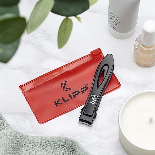 KLIPP Toenail Clippers – 15mm Wide Jaw Stainless Steel Cutter for Thick Nails, Black, Model KLP-JNC, Ideal for Seniors