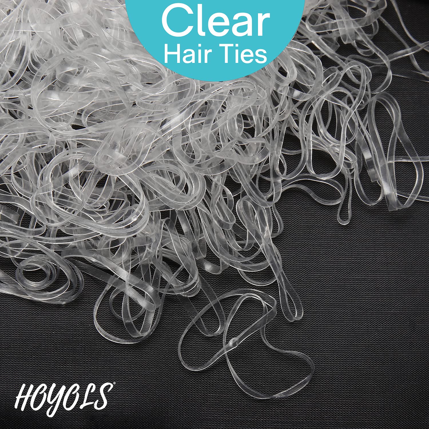 HOYOLS Clear Elastic Hair Bands, 2500 Small Rubber Bands Braids for Girls Kids Women Non-Slip Tiny Soft Hair Ties Braiding Hair