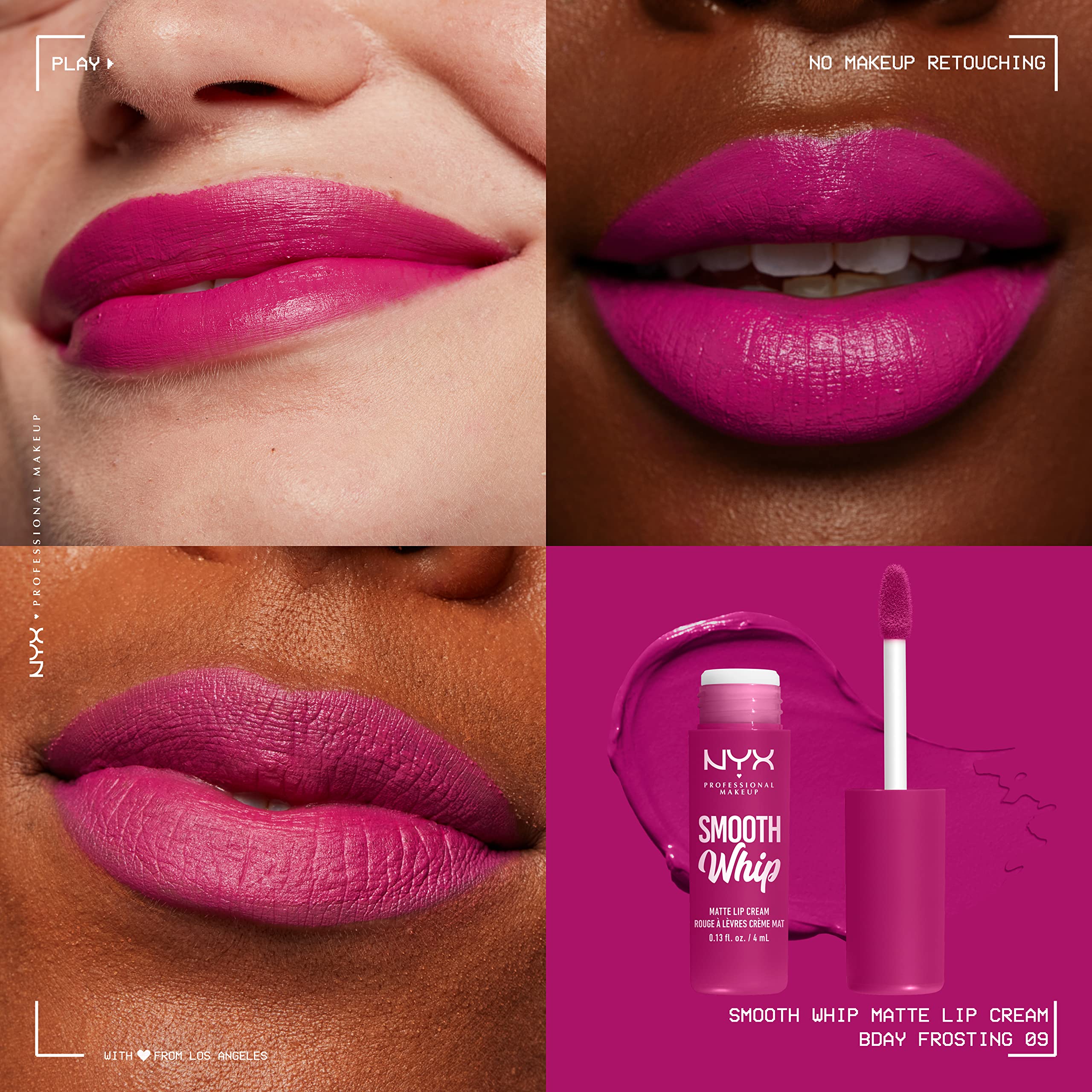 Nyx Professional Makeup Smooth Whip Matte Lip Cream, Long Lasting, Moisturizing, Vegan Liquid Lipstick - Bday Frosting (Violet R
