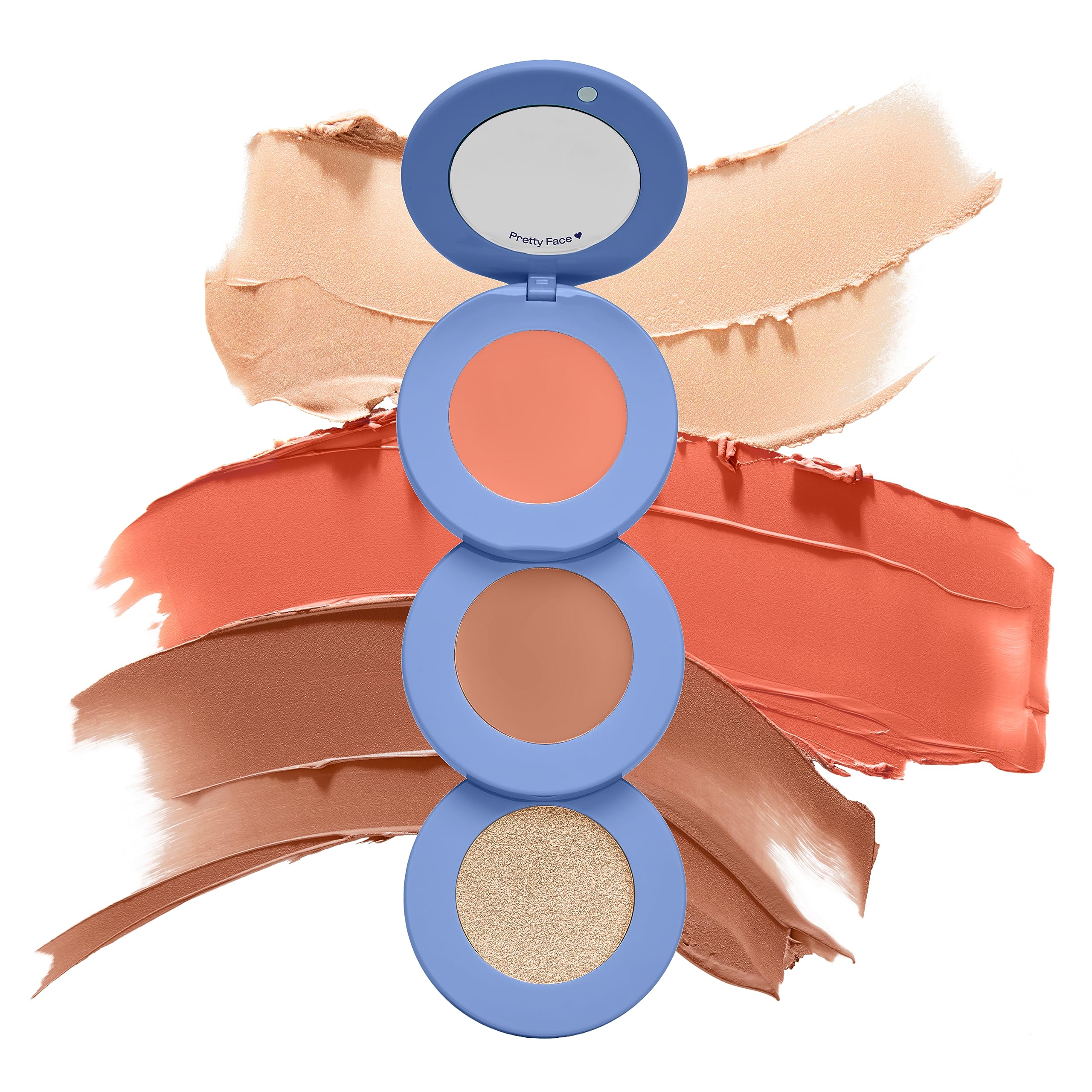 Alleyoop Stack The Odds - Multi-Use Face Palette -Sunkissed - Blush, Contour/Bronzer, Highlight And Mini Mirror - Blendable Crea