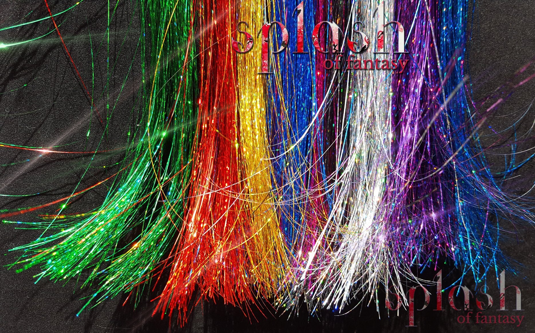 40'' Sparkling Hair Tinsel 100 Strands (Red Fire)