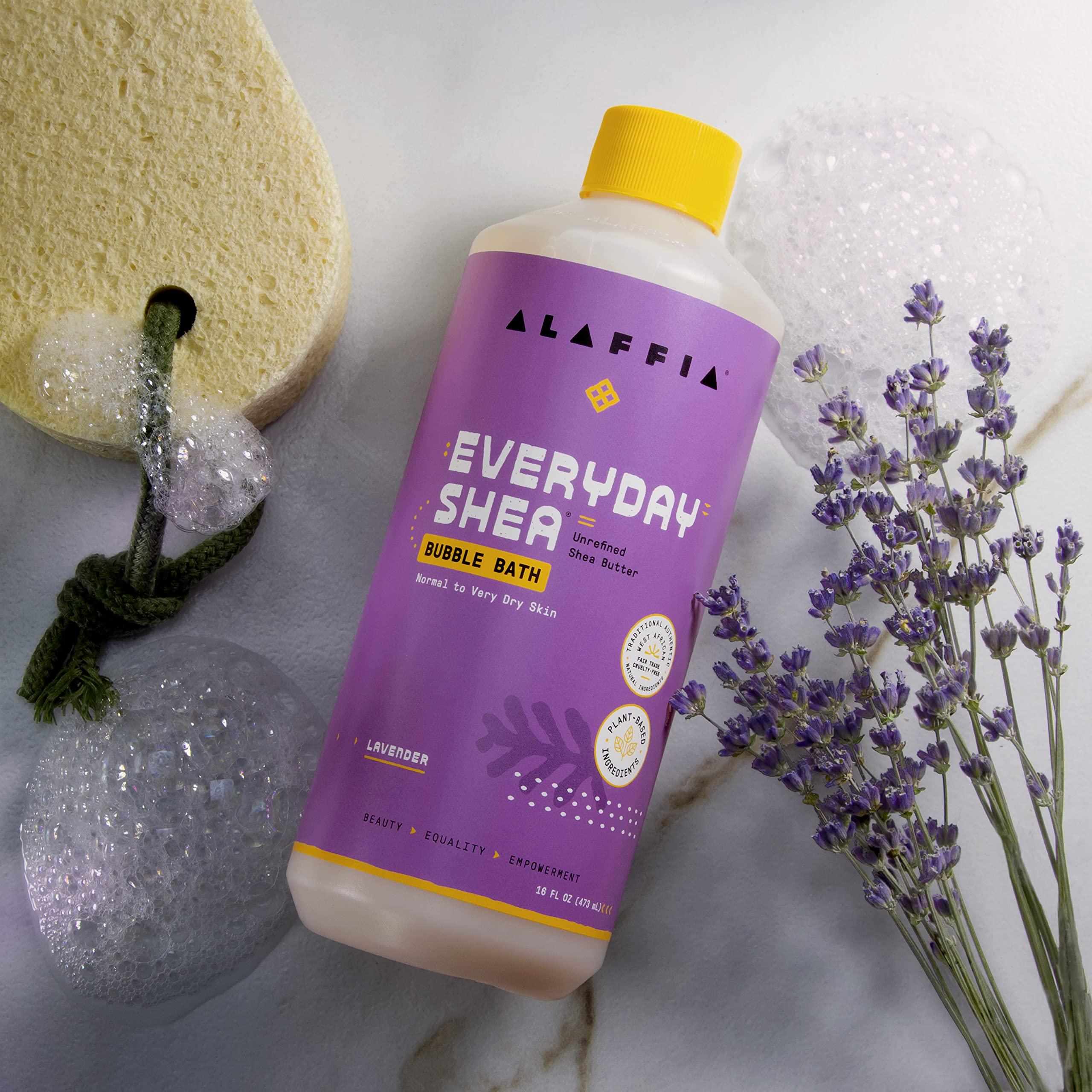 Alaffia Everyday Shea Bubble Bath, Soothing Support for Deep Relaxation and Soft Moisturized Skin, Made with Fair Trade Shea But