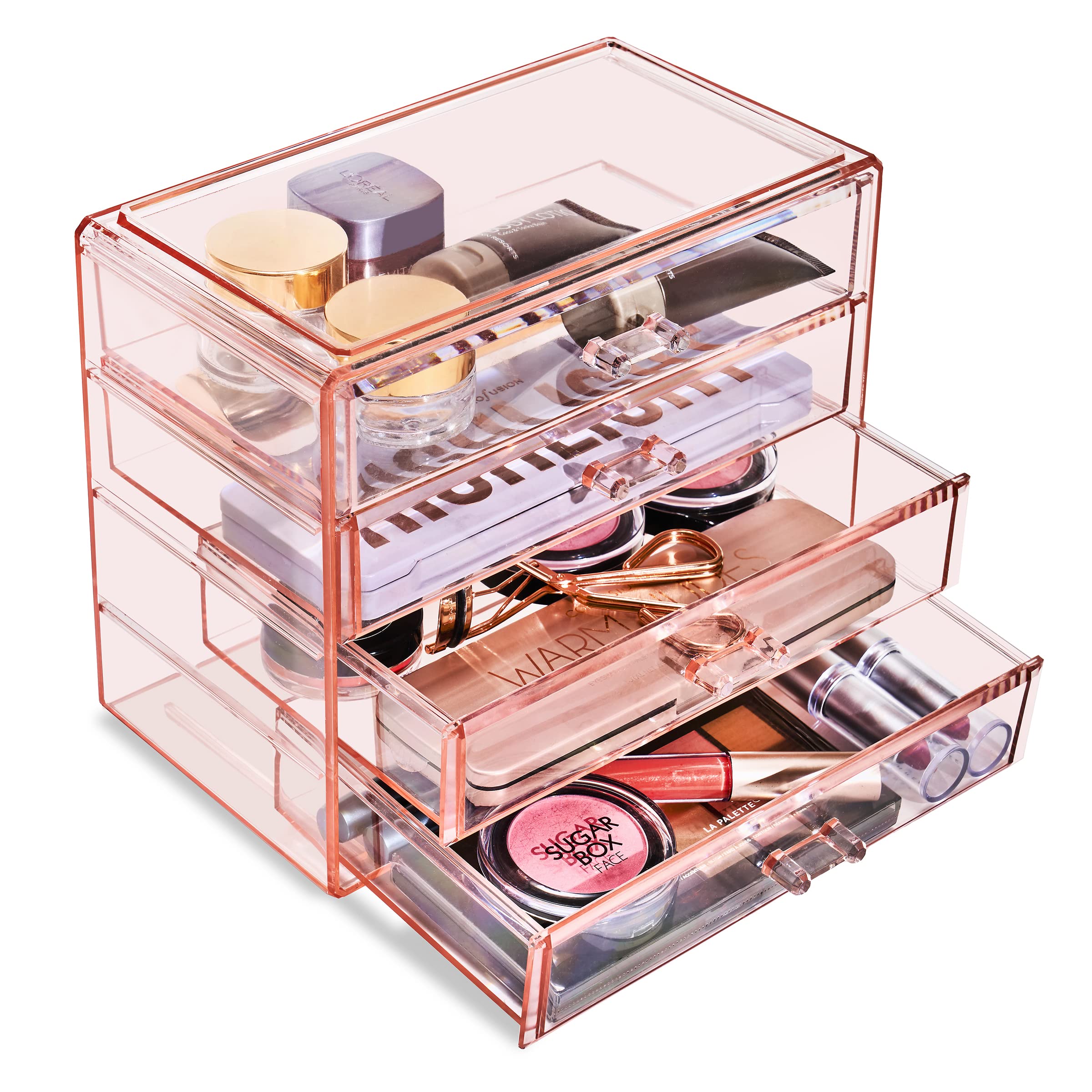 Sorbus Clear Cosmetics Makeup Organizer - Space Saving Acrylic Jewelry  Make Up Organizers And Storage Display - Stylish Makeup