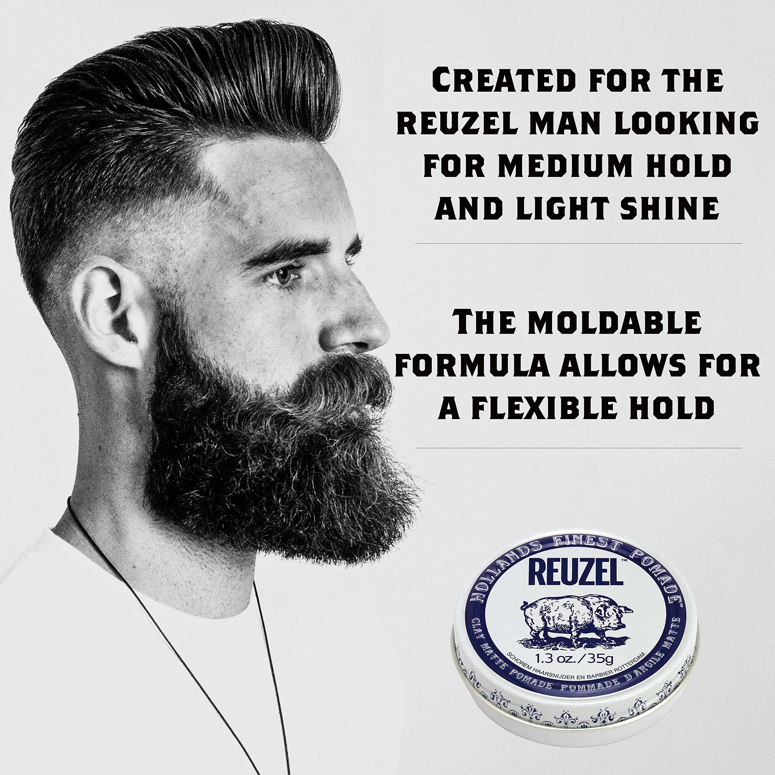 REUZEL Clay Matte Pomade, 1.3 Oz