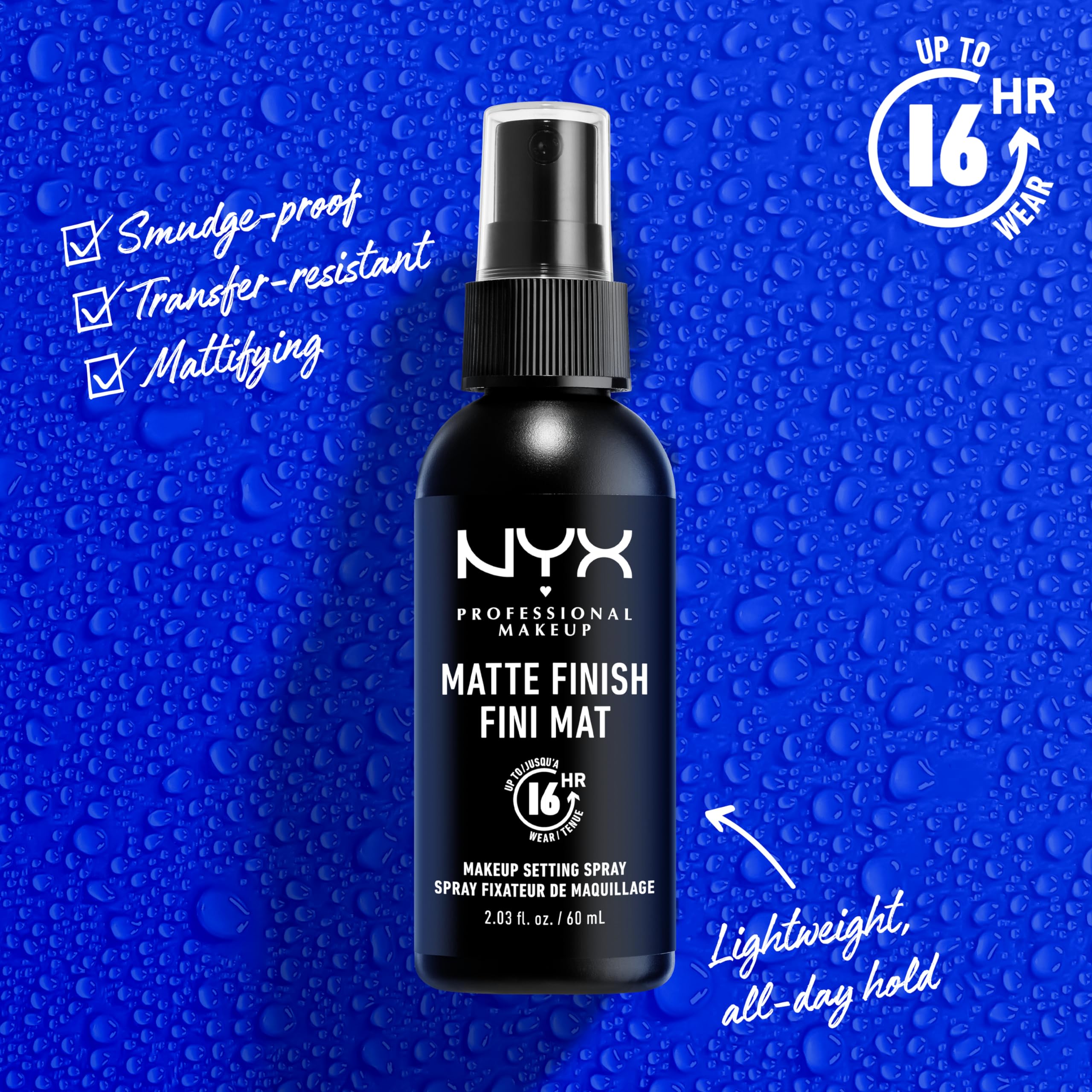NYX PROFESSIONAL MAKEUP Makeup Setting Spray - Matte Finish, Long-Lasting Face Mist for up to 16HR Wear, Vegan Formula, JUMBO Si