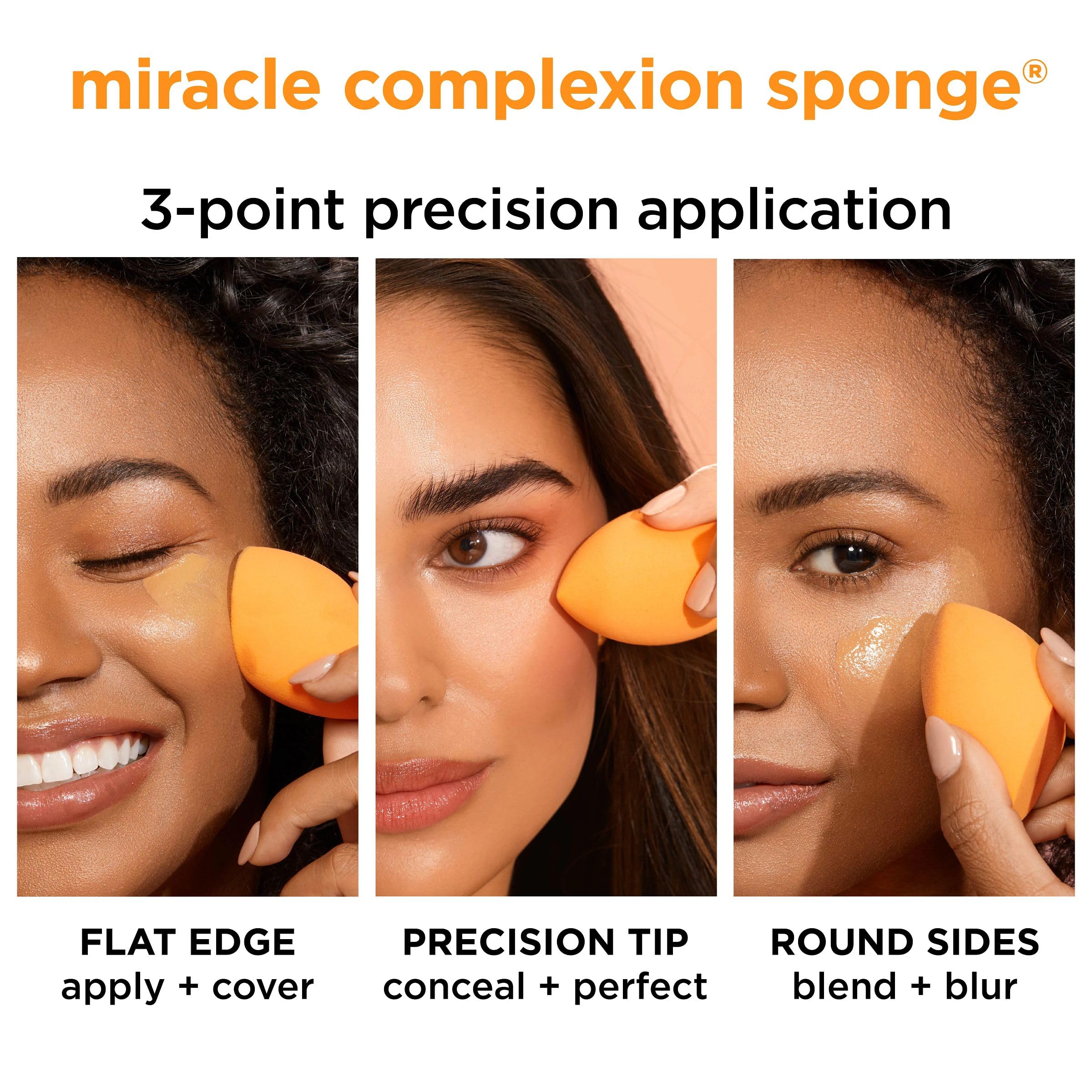 Real Techniques Miracle complexion Sponge, Makeup Blending Sponge, For Foundation, Offers Light To Medium coverage, Natural, Dew