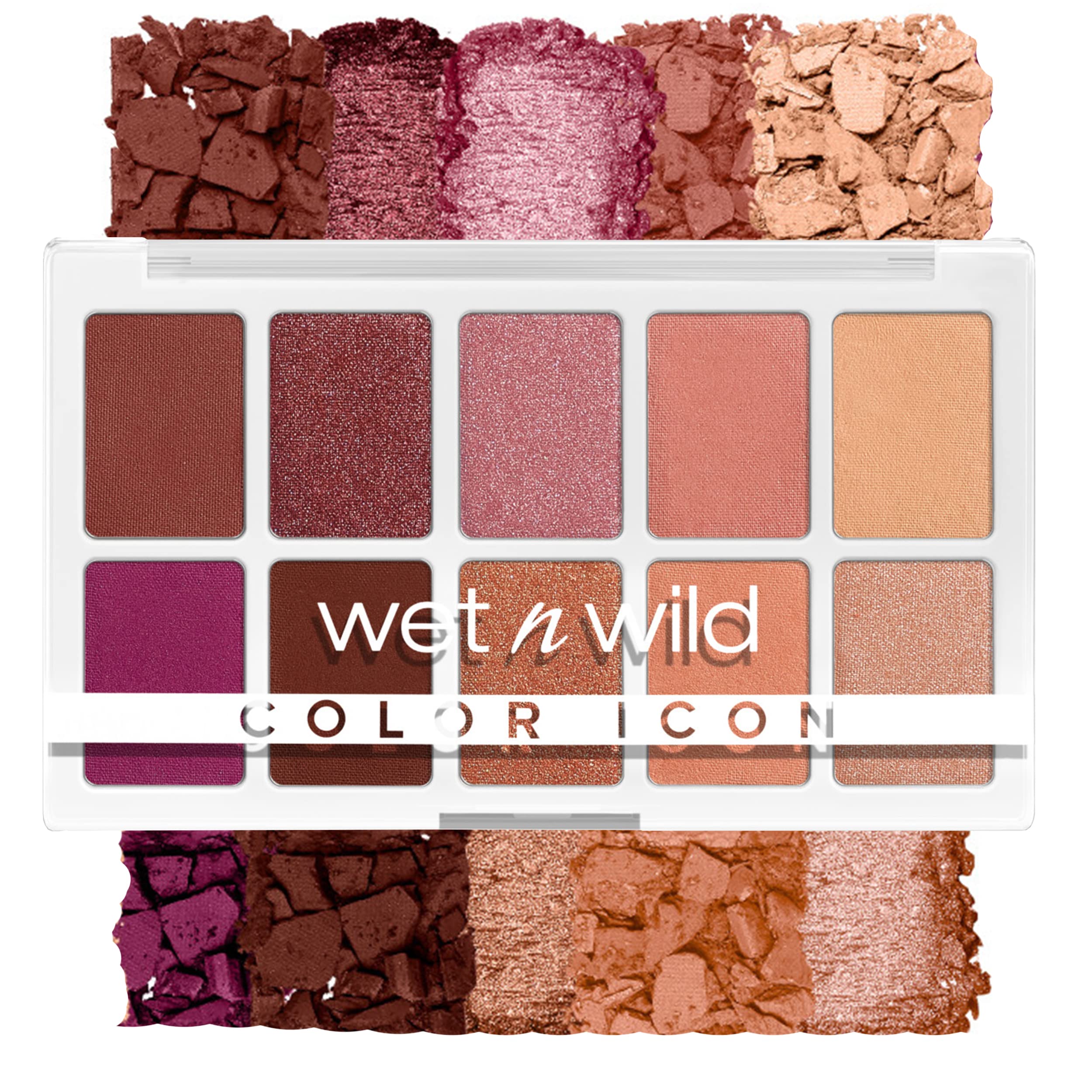 Eyeshadow By Wet n Wild Color Icon 10-Pan Eye Makeup Palette, Pink Heart And Sol, Long Lasting, Shimmer, Metallic, Glittery, Mat