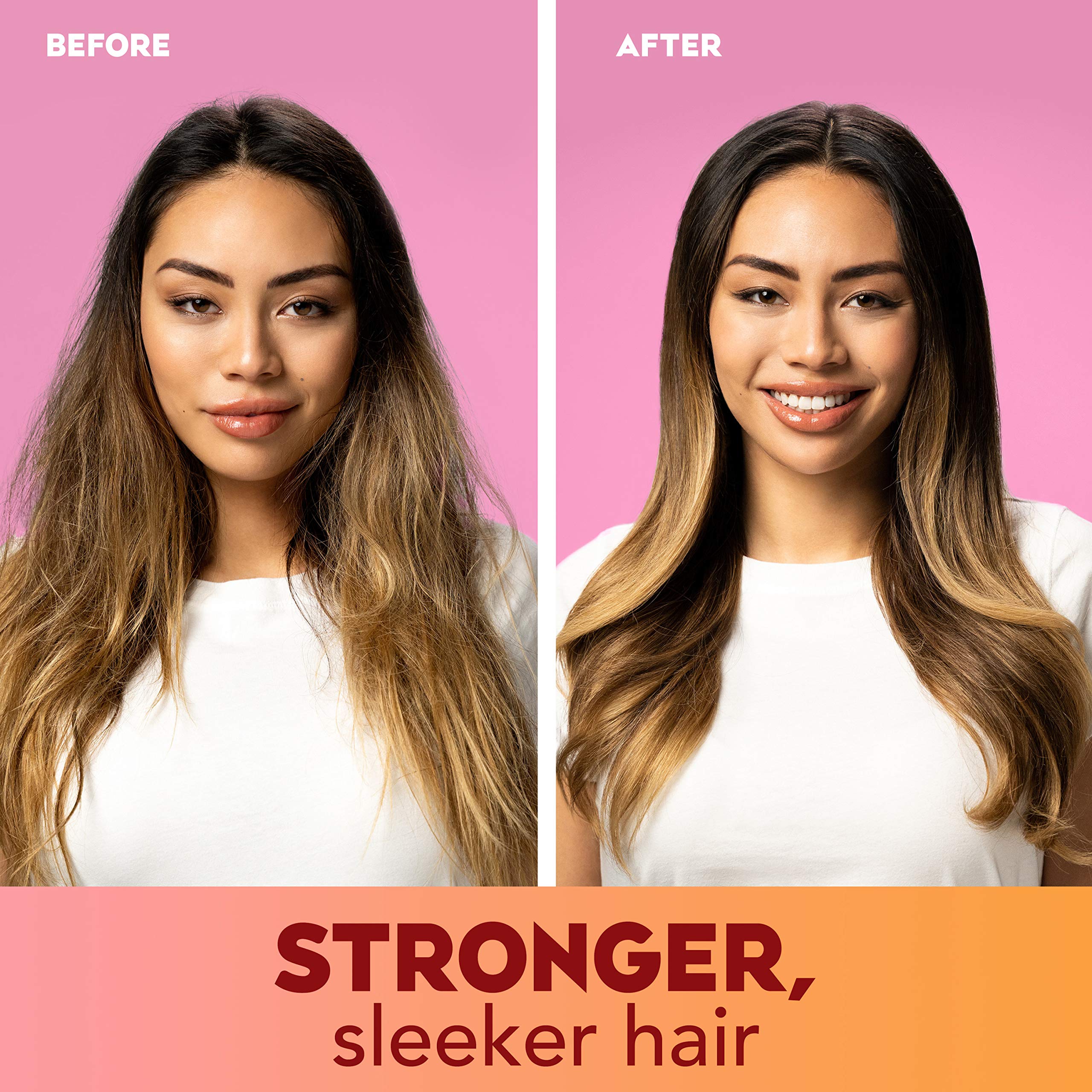 OGX Frizz-Free + Keratin Smoothing Oil Miracle Gloss Spray, 5 in 1, De-frizz & Shiny Hair, Argan Oil