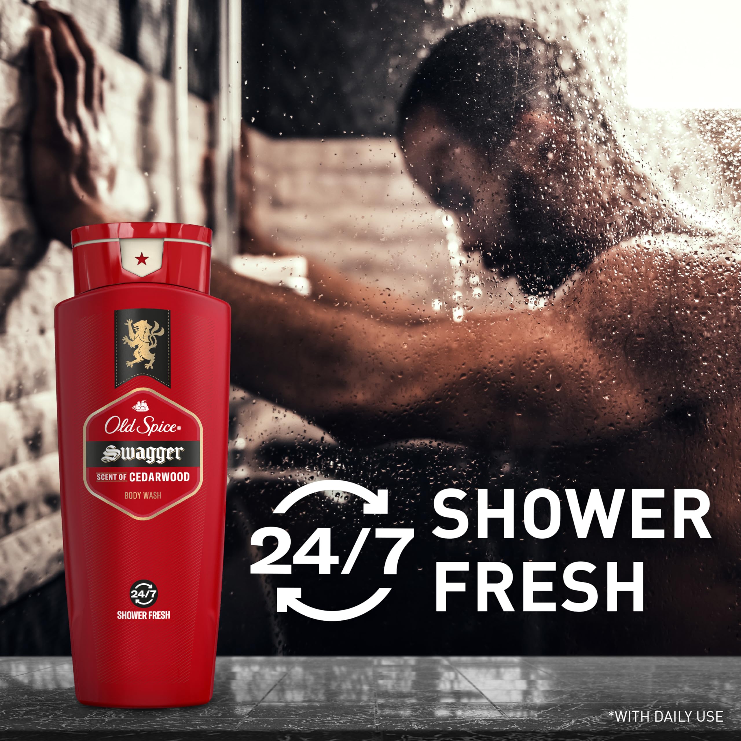 Old Spice Men 'S Body Wash Swagger Scent, 24/7 Shower Freshness, 16 Fl Oz (Pack Of 4)