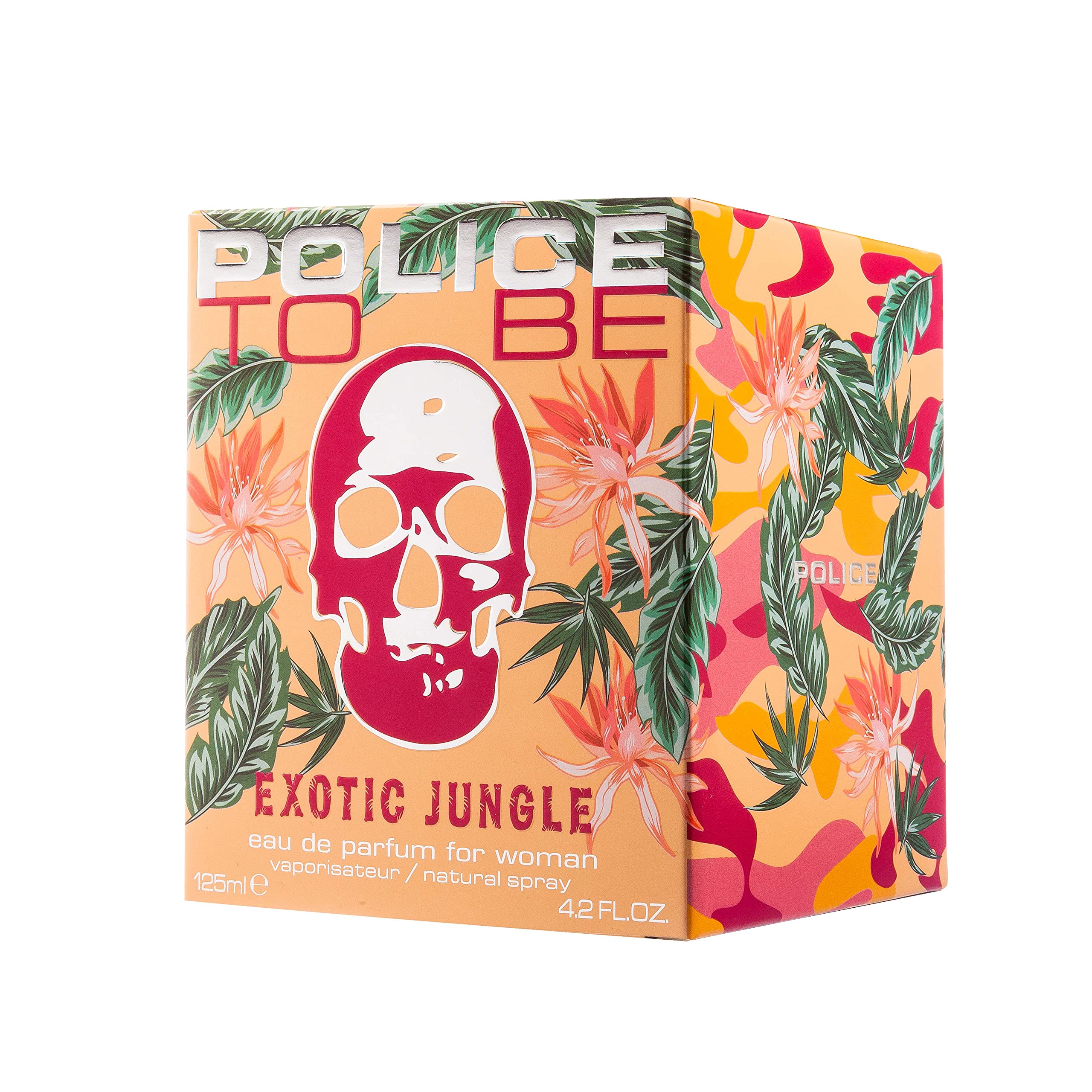 Police To Be Exotic Jungle For Woman - Summery Floral Scent - Housed In A Botanical Decorated Bottle - Tart-Sweet Fruits And Flo
