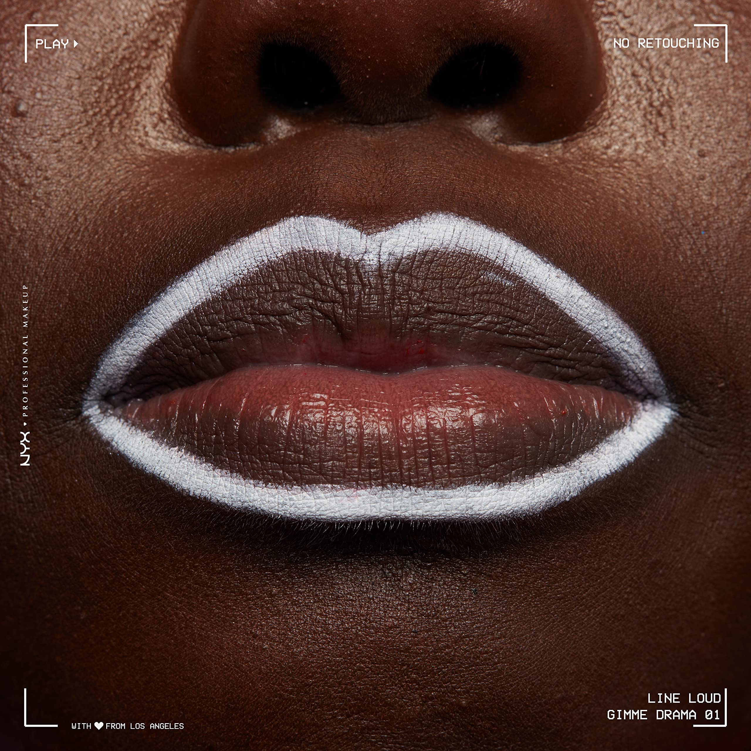 NYX PROFESSIONAL MAKEUP Line Loud Lip Liner, Longwear and Pigmented Lip Pencil with Jojoba Oil  Vitamin E - gimme Drama (White)