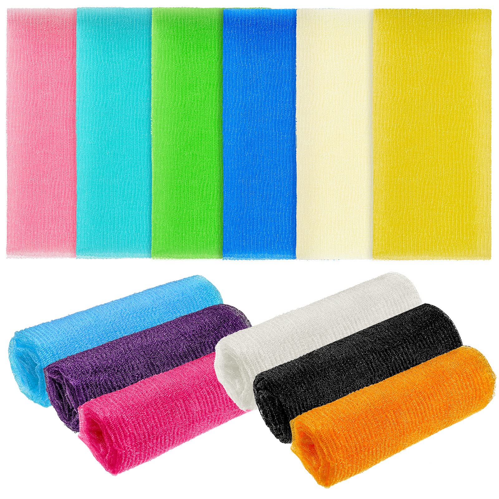 12 Pack 36 Inch Extra Long Exfoliating Bath Cloth/Towel Nylon Bath Towel Korean Exfoliating Bath Cloth/Towel Japanese Bath Cloth