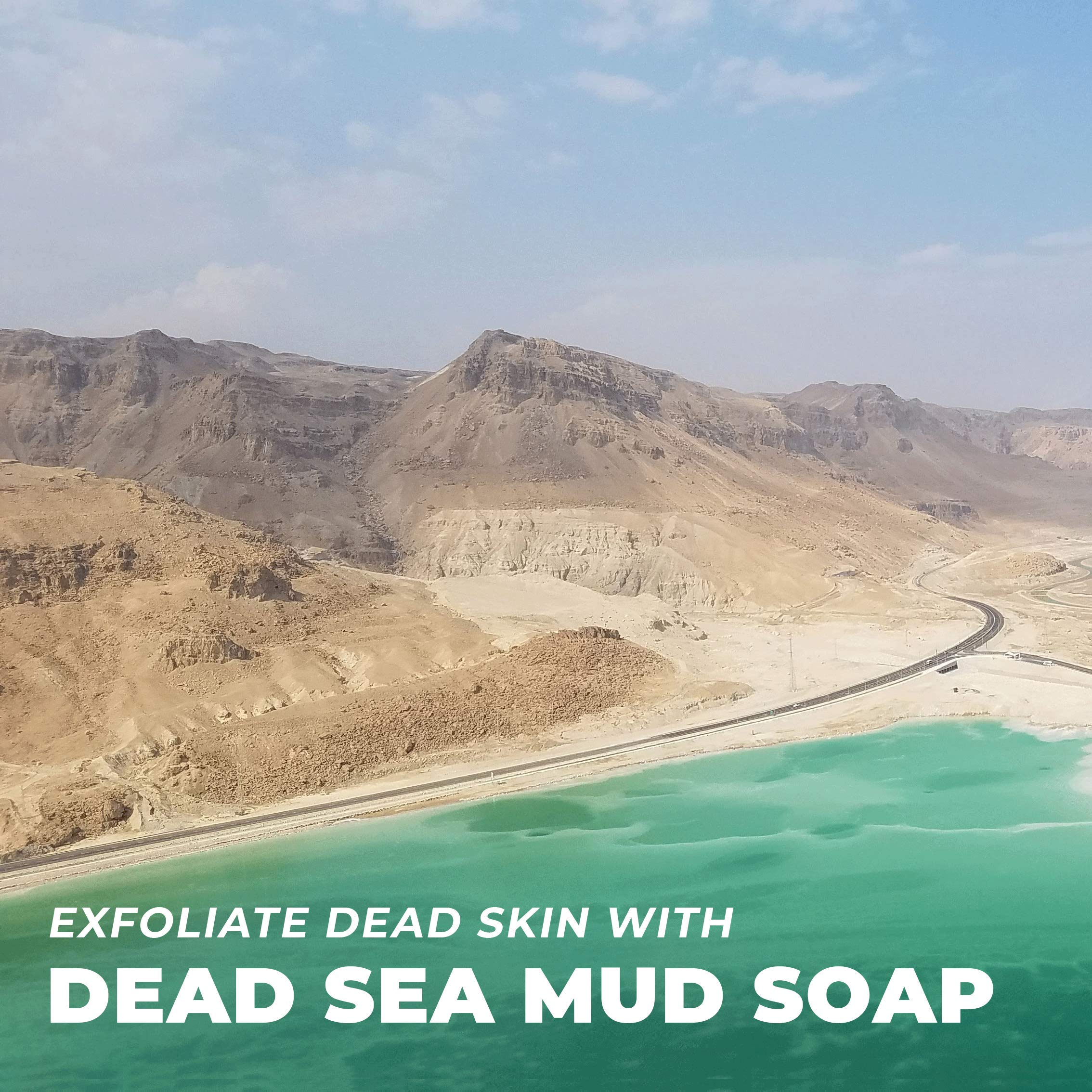 O Naturals 3PCS Dead Sea Salt Mud & Clay Natural Bar Soap - Helps Acne Prone Skin - Scalp Exfoliator - Organic & Vegan Dead Sea