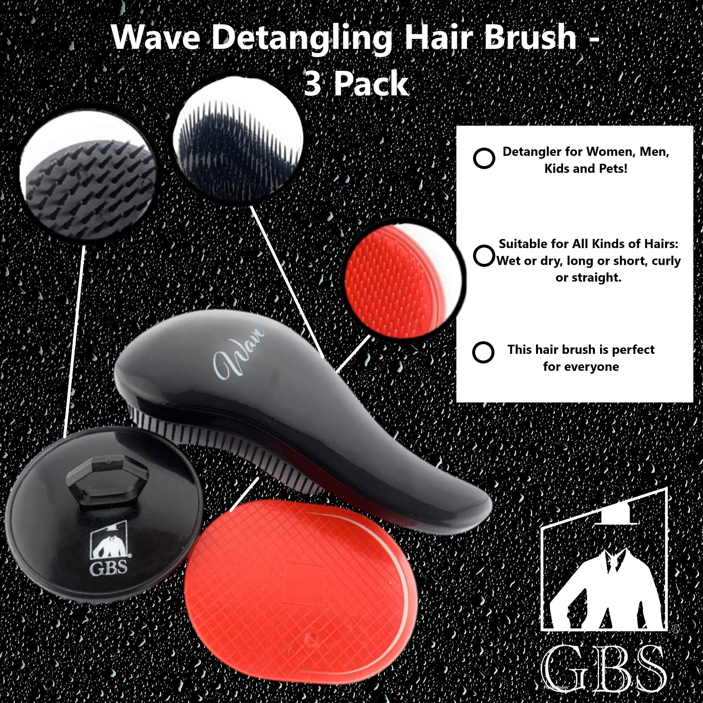 G.B.S Wave Detangling 3-in-1 Hair Brush Set