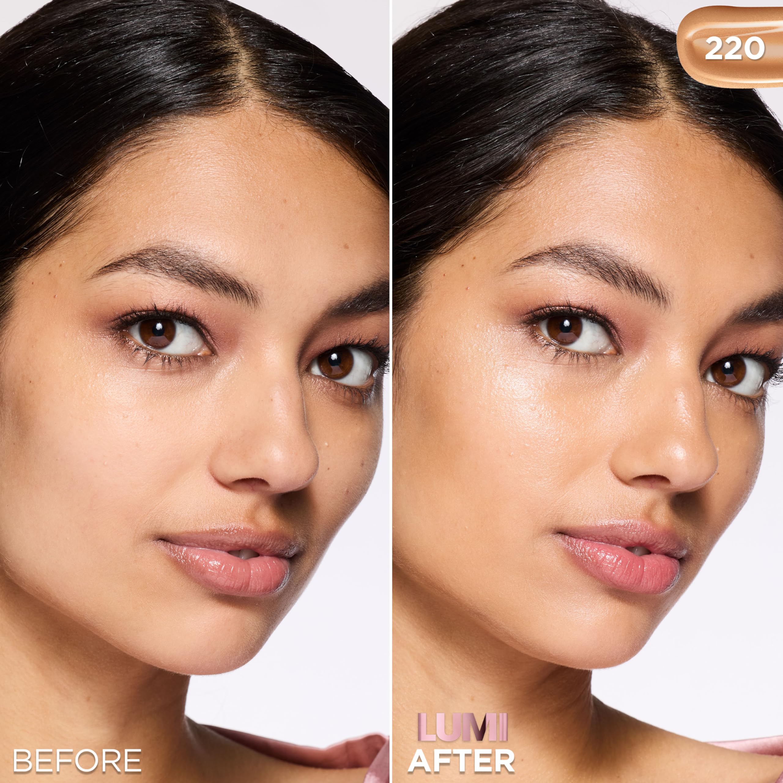 LOr  al Paris Lumi Le Glow Skin Tint, Lightweight Water-Based Tinted Serum with Foundation-Like Coverage, Glow Illuminator, Warm