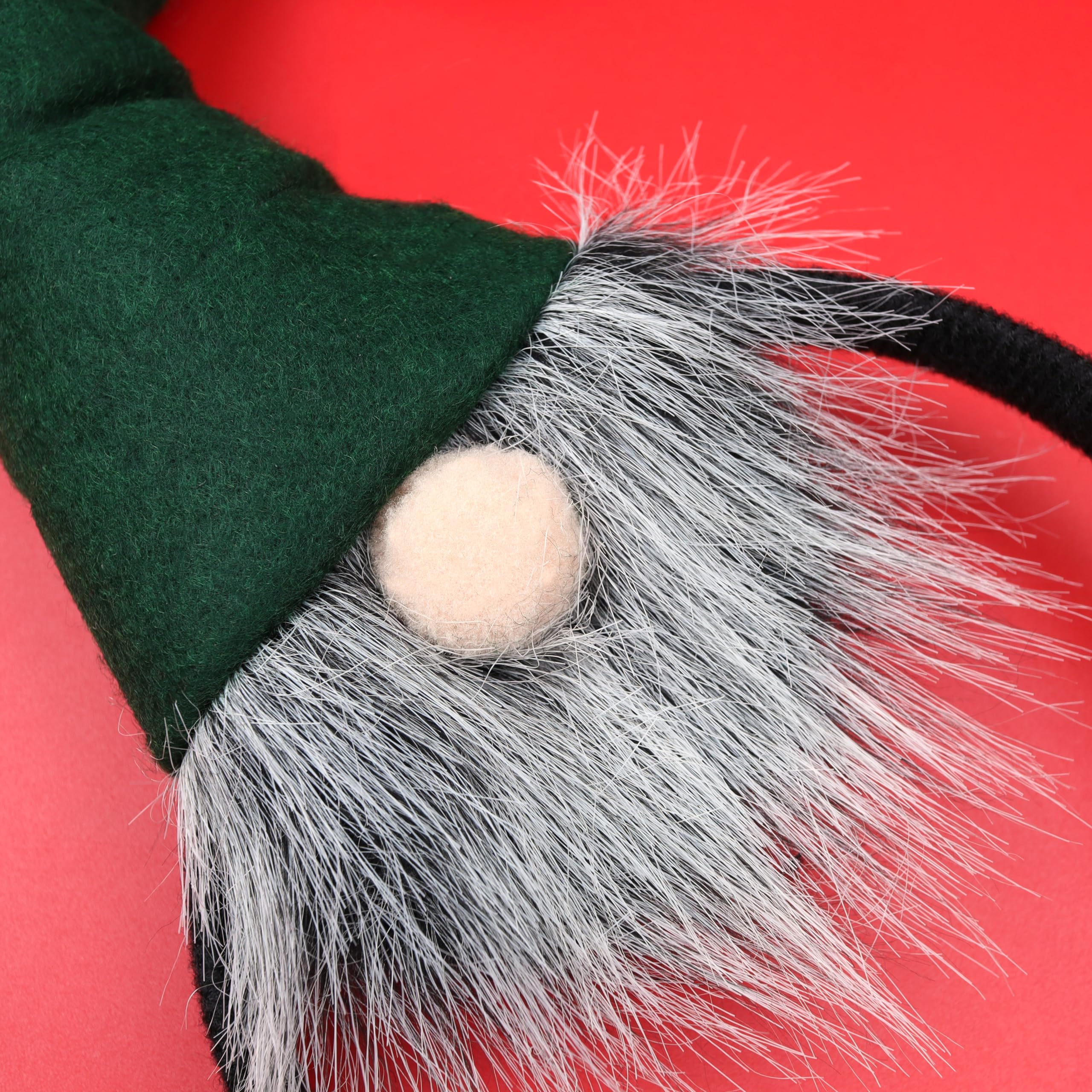 Needzo Christmas Gnome Headband With Hat, Red And White, Festive Holiday Party Accessory, One Size Fits Most (Green Gnome)