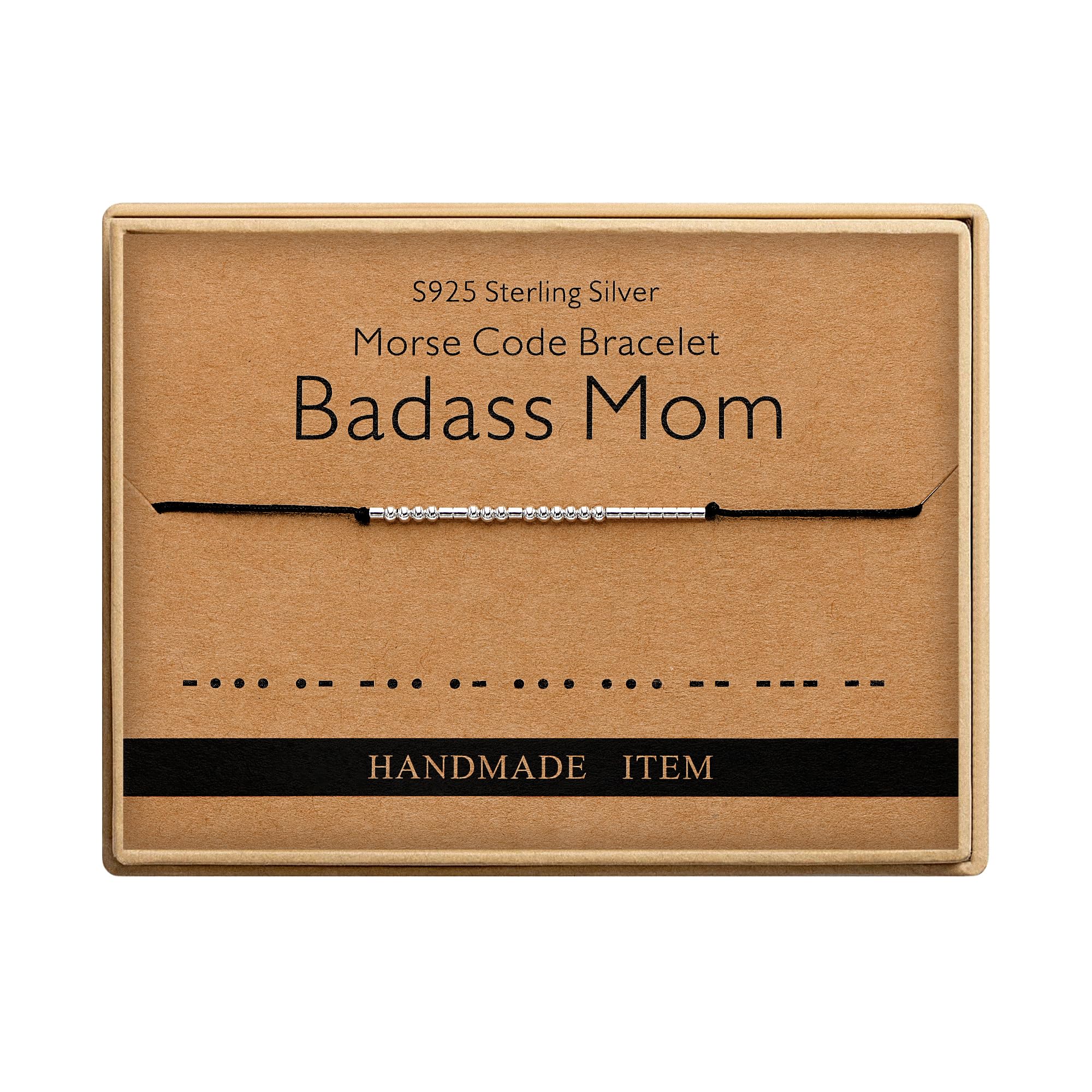 Gifts for Mom Badass Mom Morse Code Bracelet for Women Birthday Gifts for Mom Funny Gifts for Women