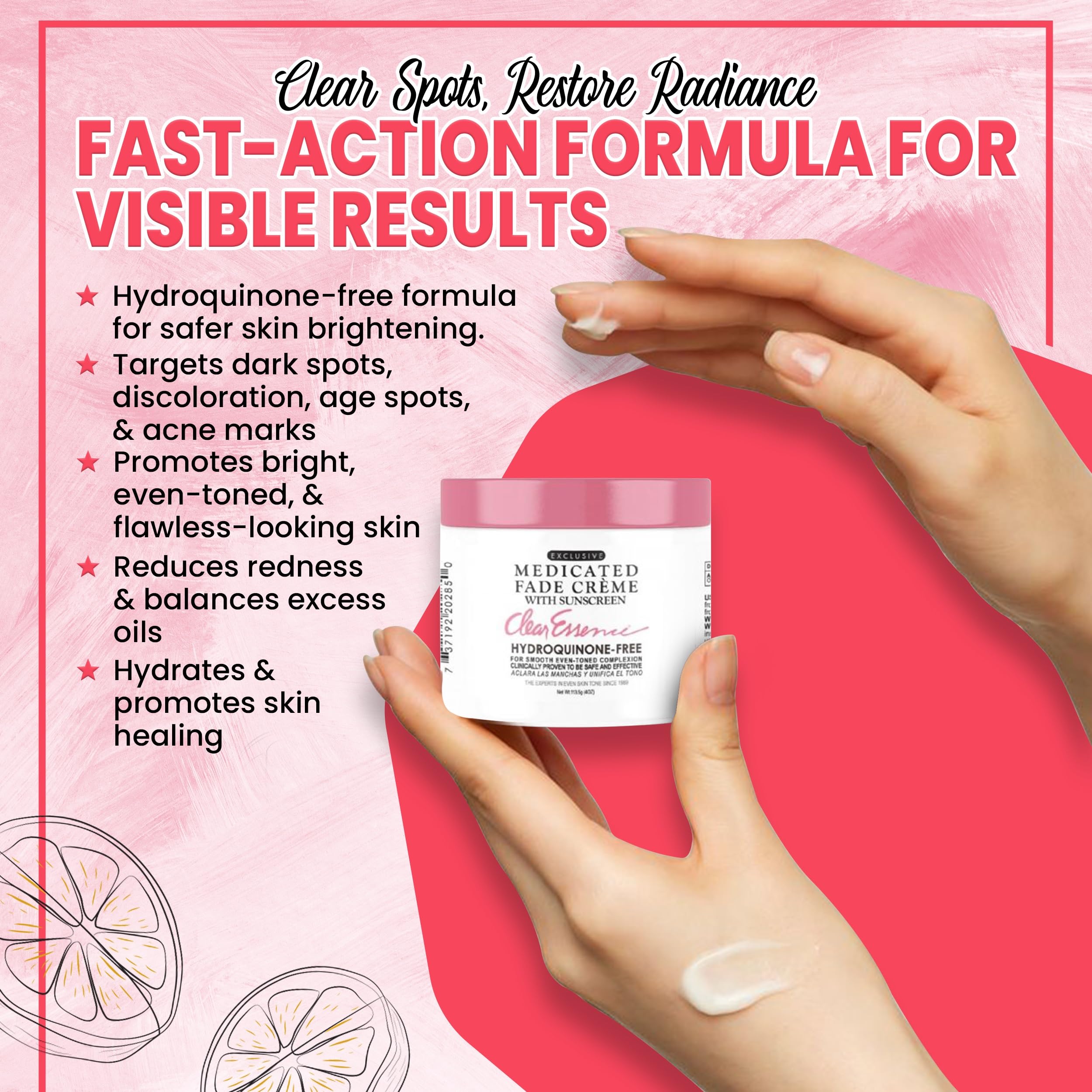 Clear Essence Exclusive Medicated Fade Creme With Sunscreen - Fade Cream For Dark Spots - Beauty Cream For Glowing Skin Complexi