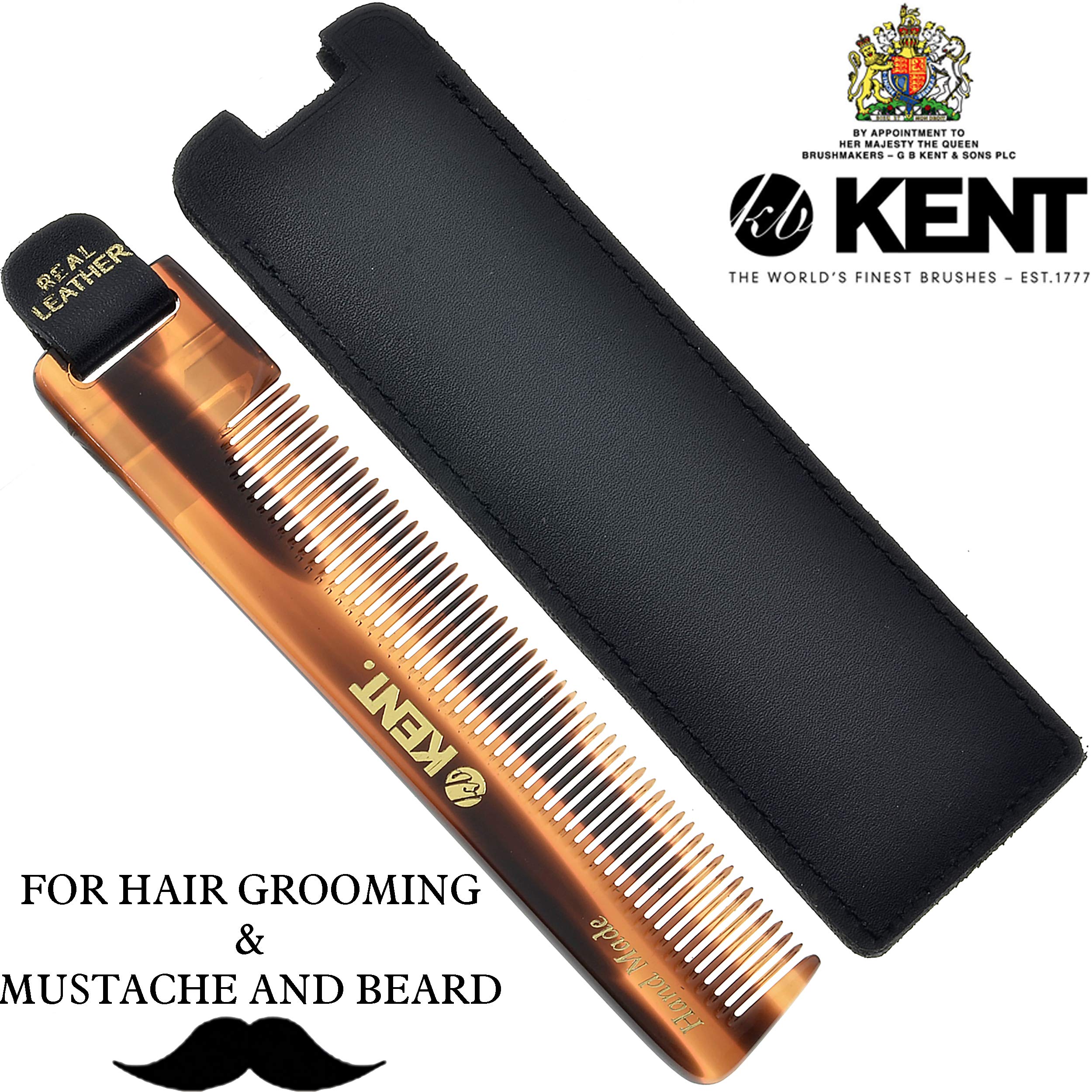 Kent Nu22 Handmade All Fine Tooth Pocket Comb For Men, Women And Kids, Hair Comb Straightener For Everyday Grooming Styling Hair