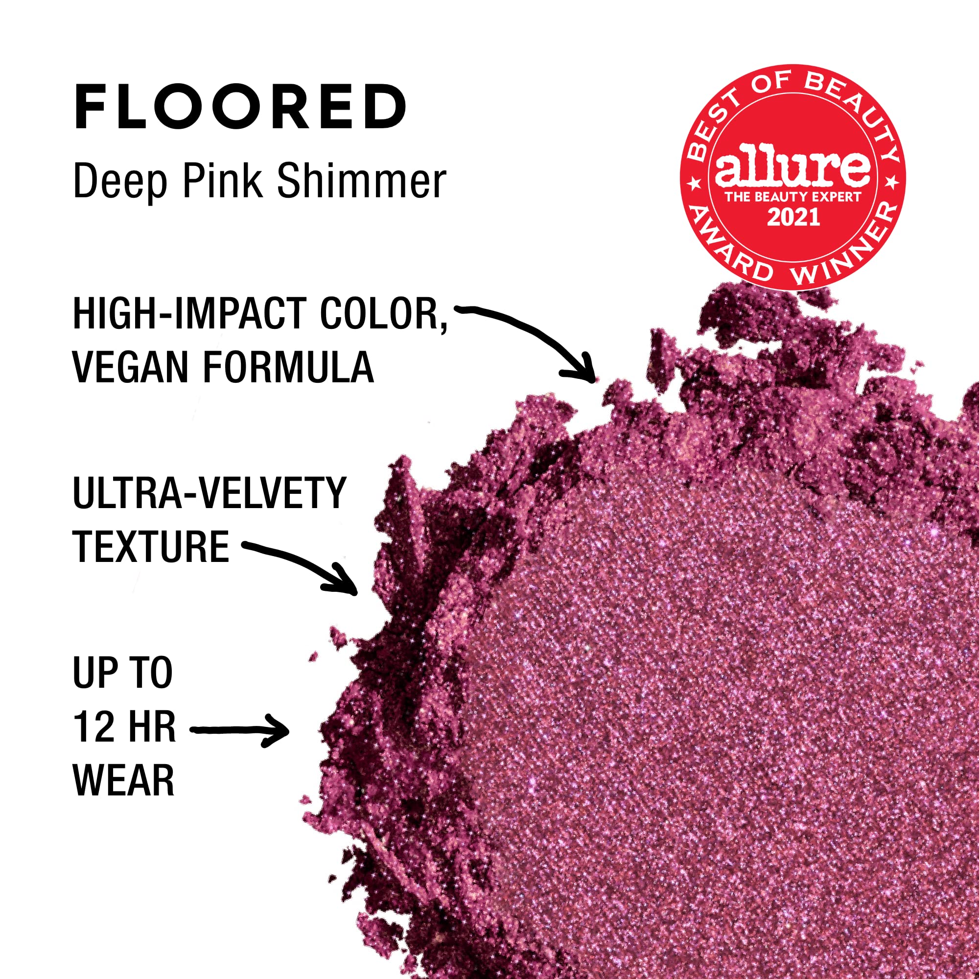 Urban Decay 24/7 Longwear Eyeshadow Single (Floored - Deep Pink Shimmer), High-Pigment Eye Shadow Compact, Smooth & Blendable Co