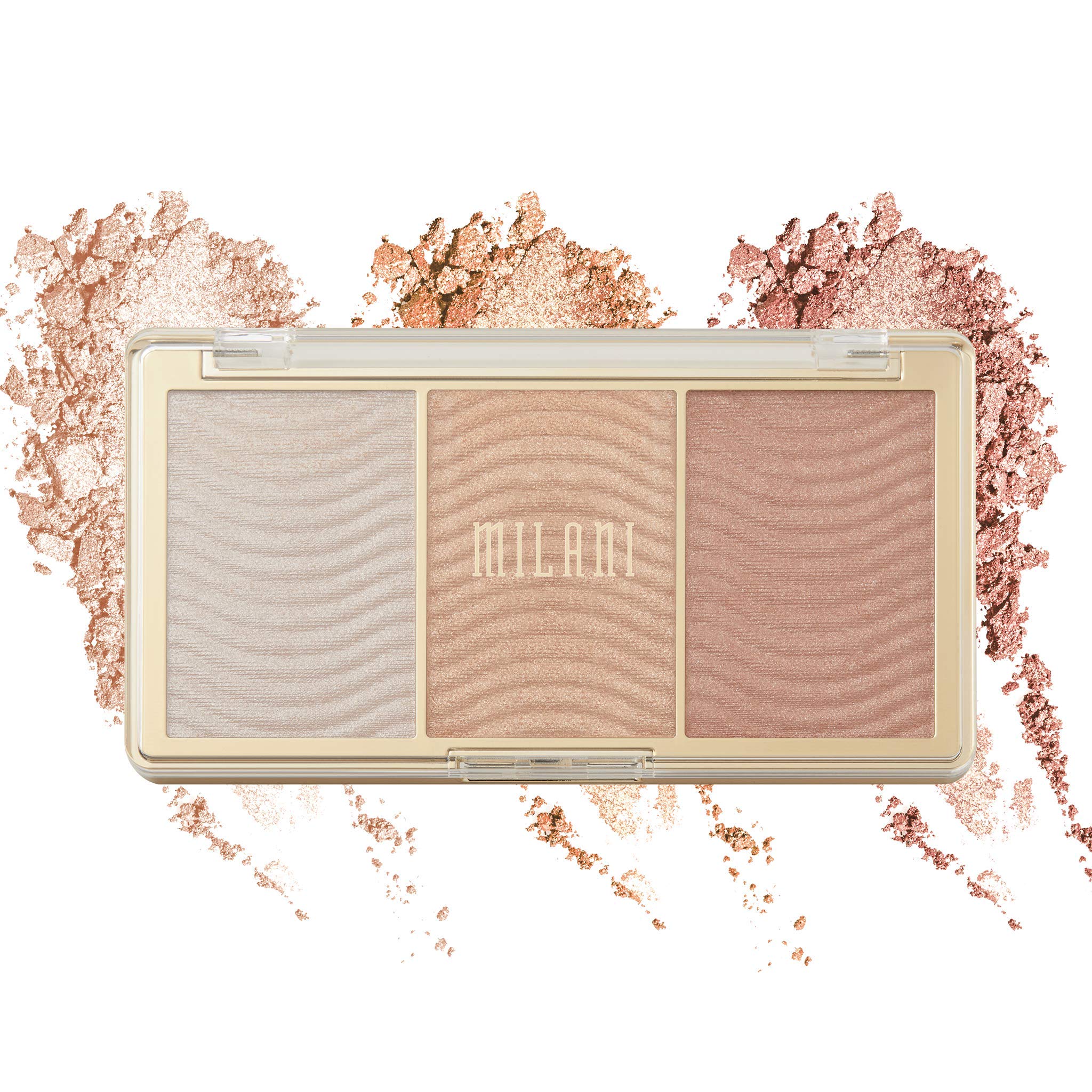 Milani Stellar Lights Highlighter Palette - Rose Glow (0.42 Ounce) 3 Vegan, Cruelty-Free Face Powders That Contour & Highlight F
