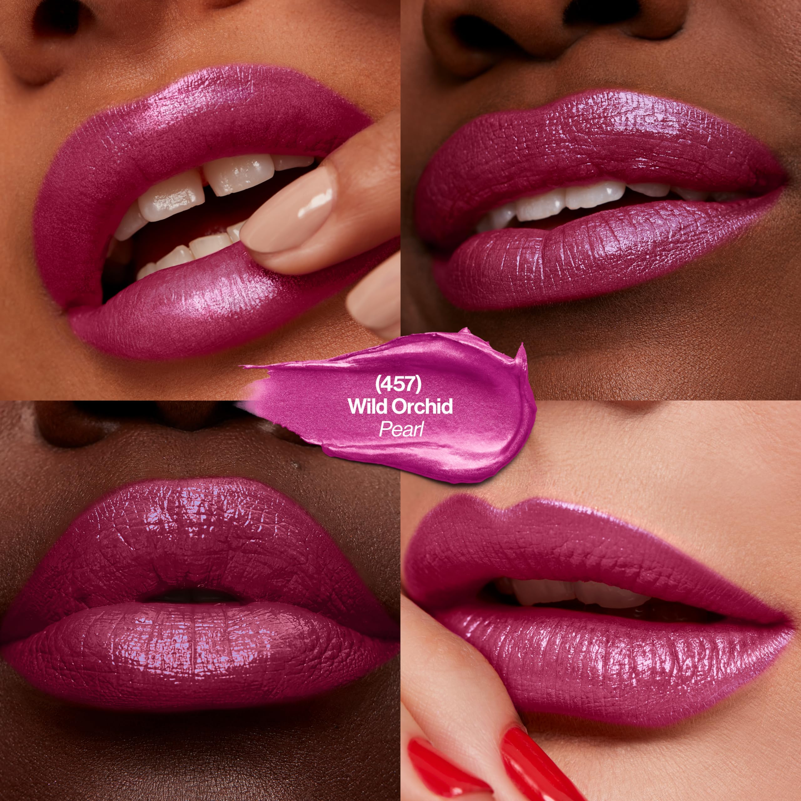 Revlon Lipstick, Super Lustrous Lipstick, Creamy Formula For Soft, Fuller-Looking Lips, Moisturized Feel In Berries, Wild Orchid