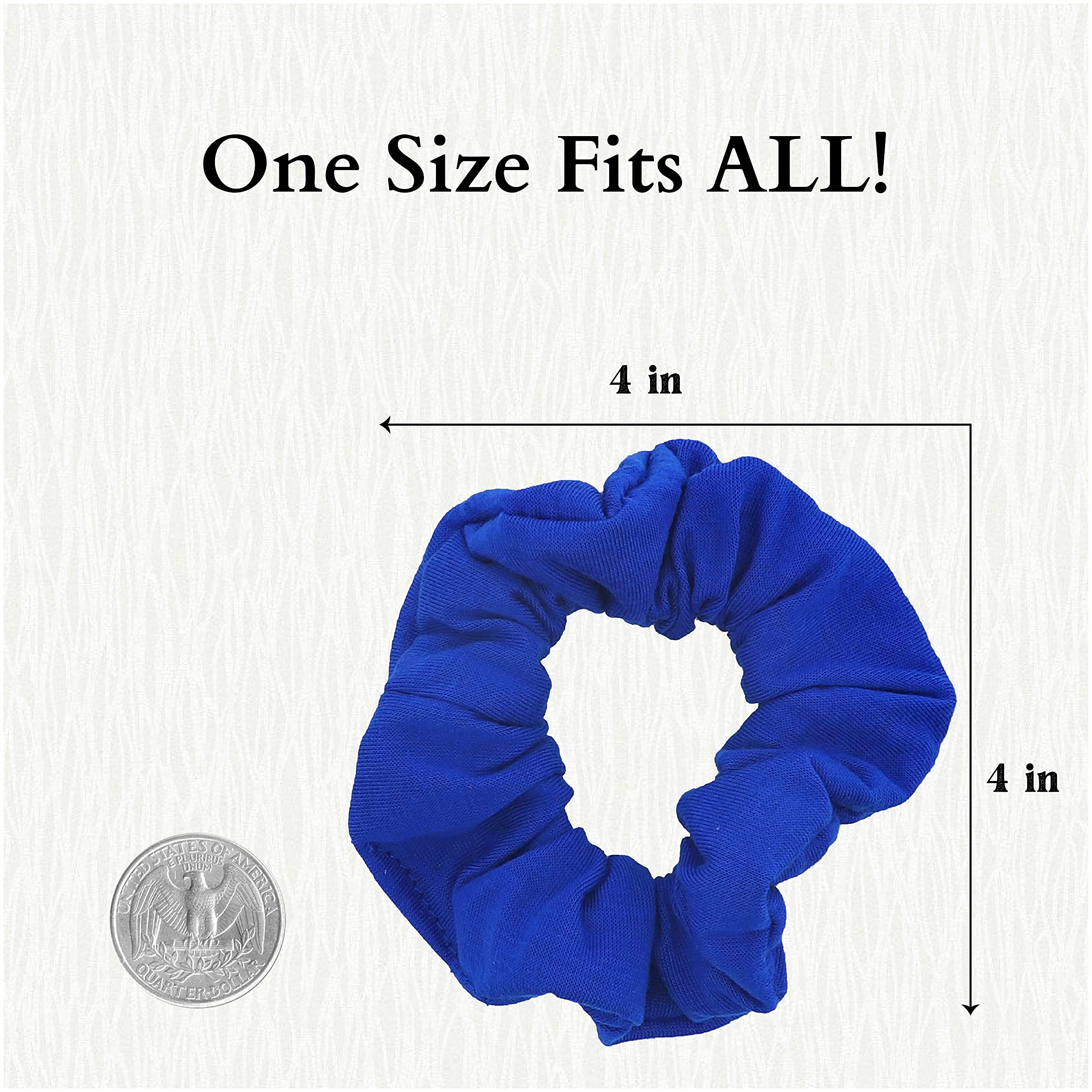 12 Pack Solid Hair Ties Scrunchies (Royal)