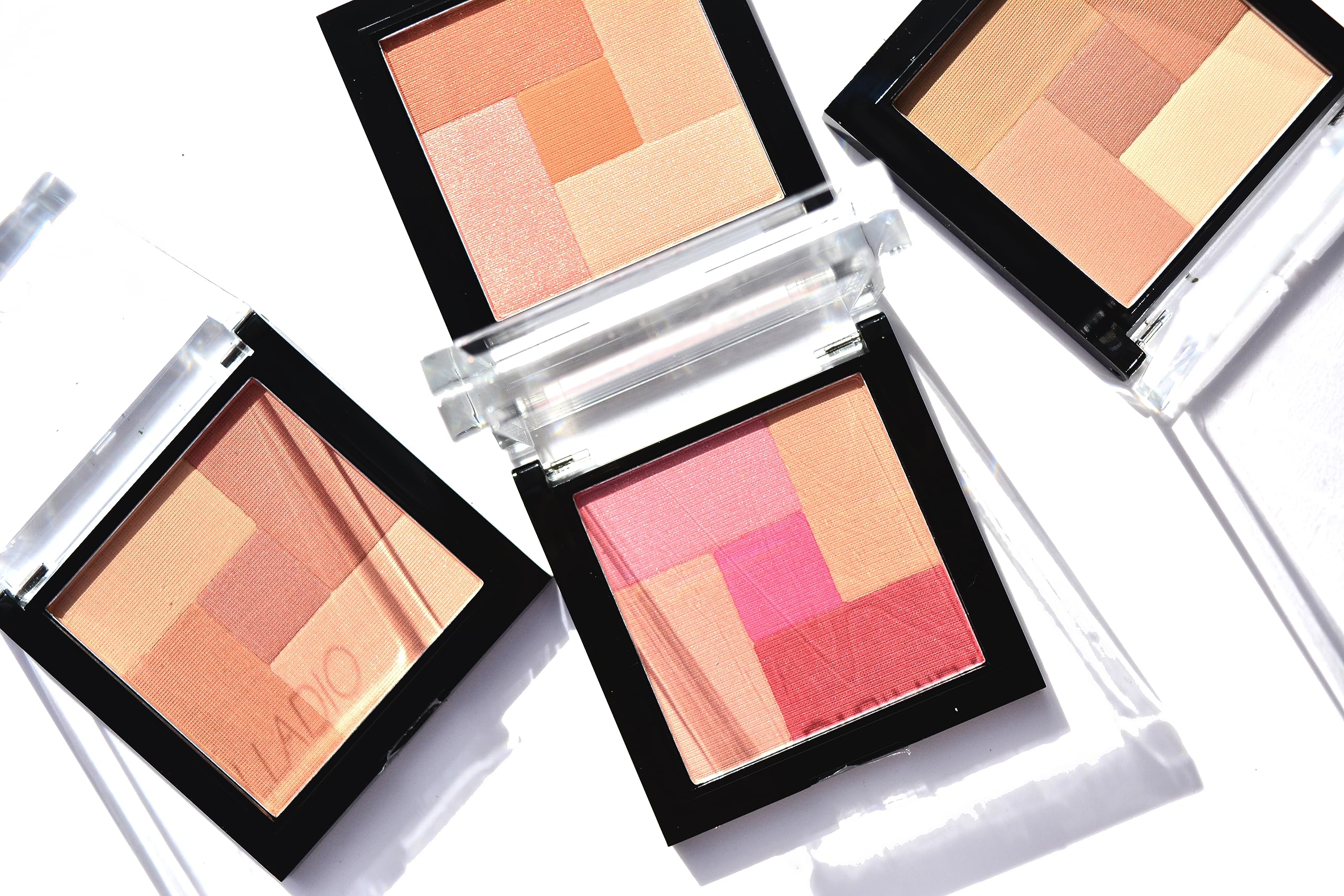 Palladio 2-In-1 Mosaic Blush and Bronzer, Silky Smooth Face Makeup Pressed Powder, Five Color Hues from Shimmering Pinks to Gold