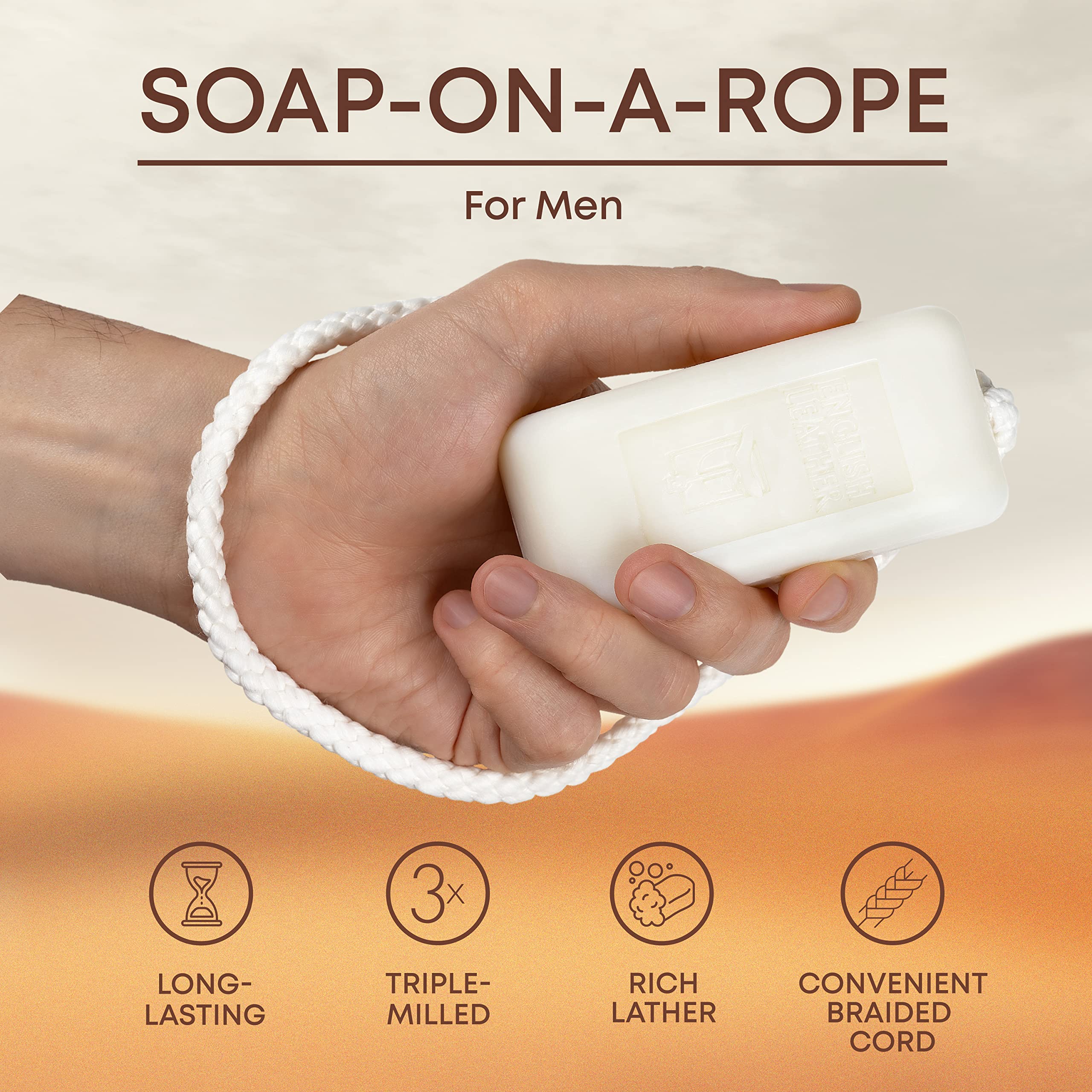 Dana English Leather Soap On A Rope For Men (6 Pack)
