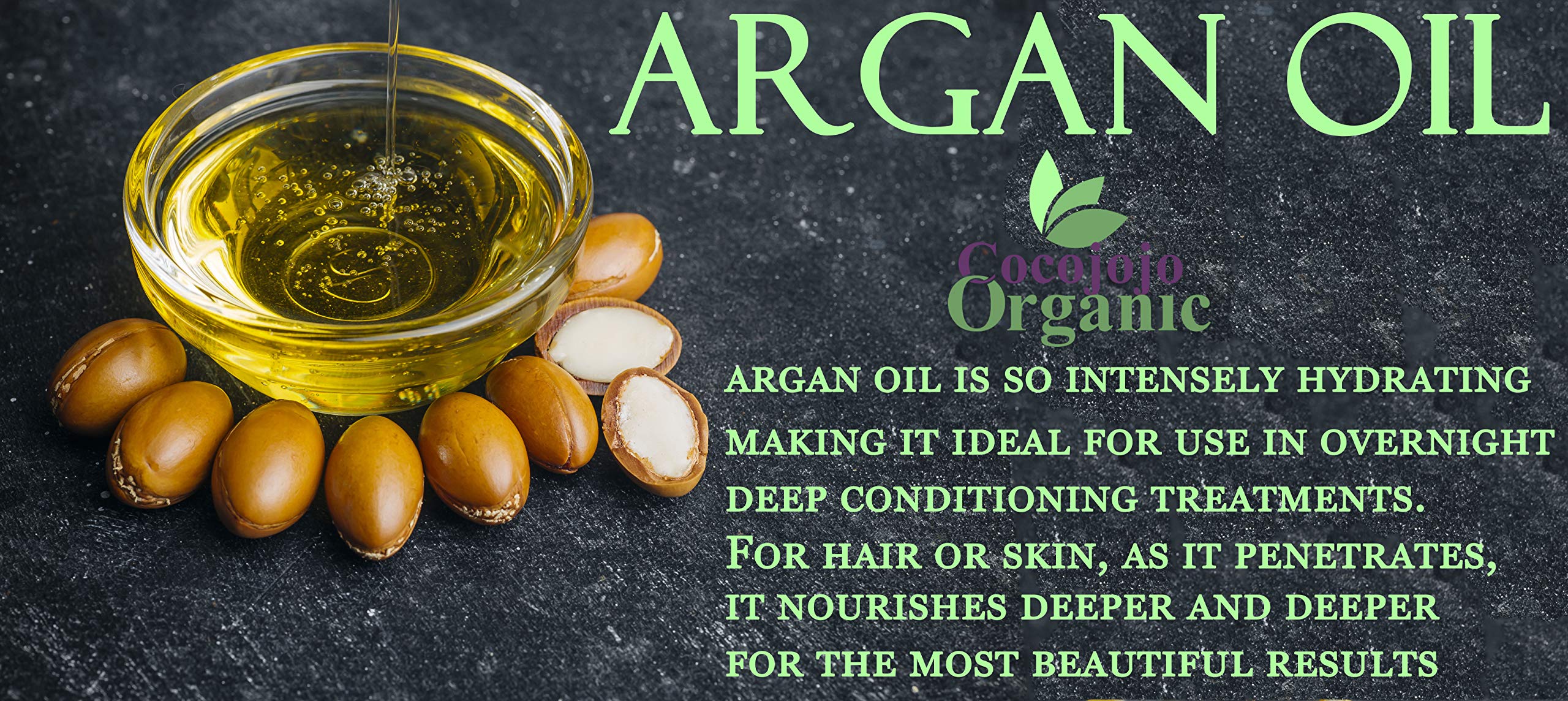 cocojojo Moroccan Argan Oil Gallon - Pure & Natural Cold Pressed Extra Virgin Argan Oil Bulk (128 oz / 1 Gallon) Carrier Oil for