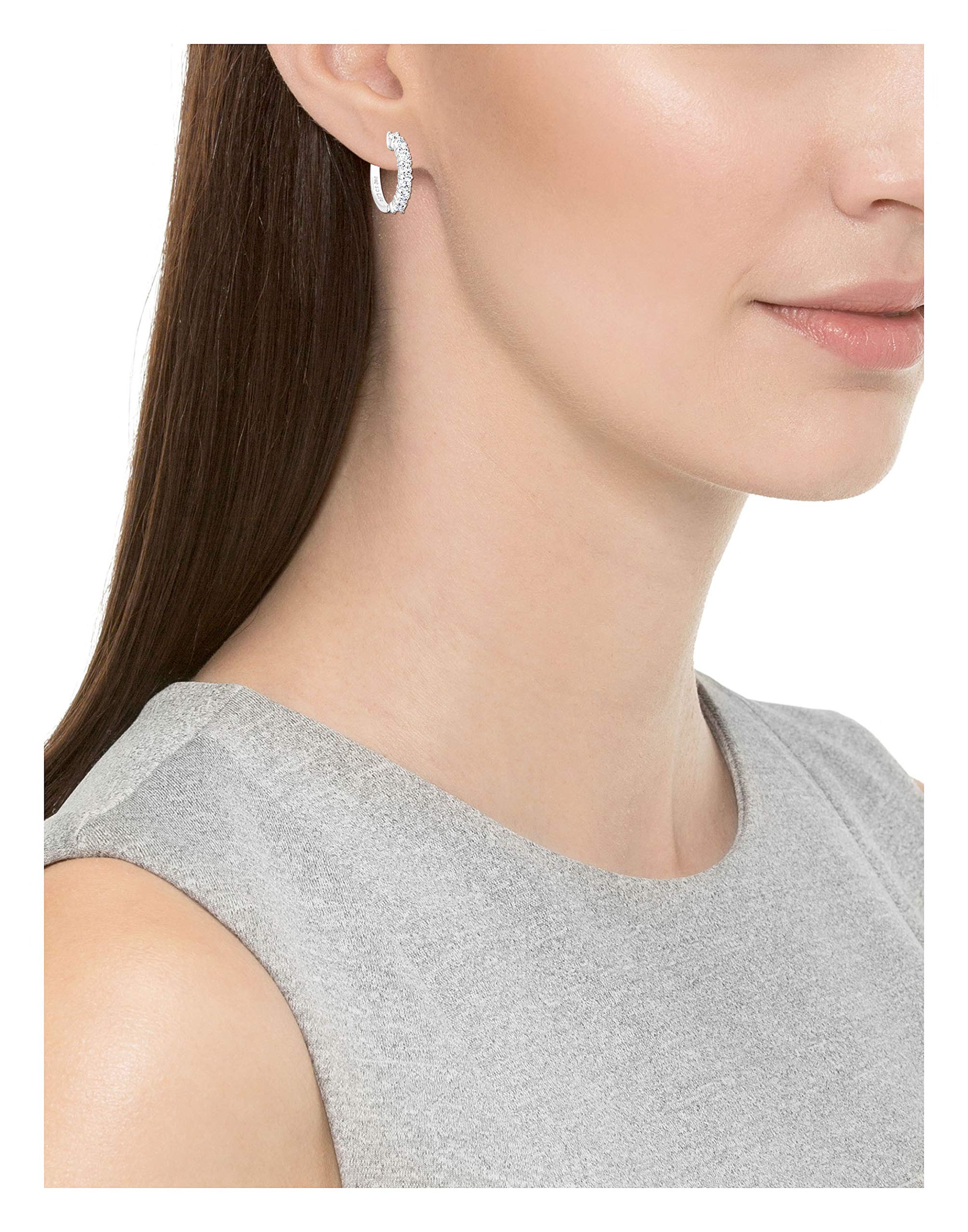 Amazon Essentials Sterling Silver Hinged Huggie Hoop Earrings