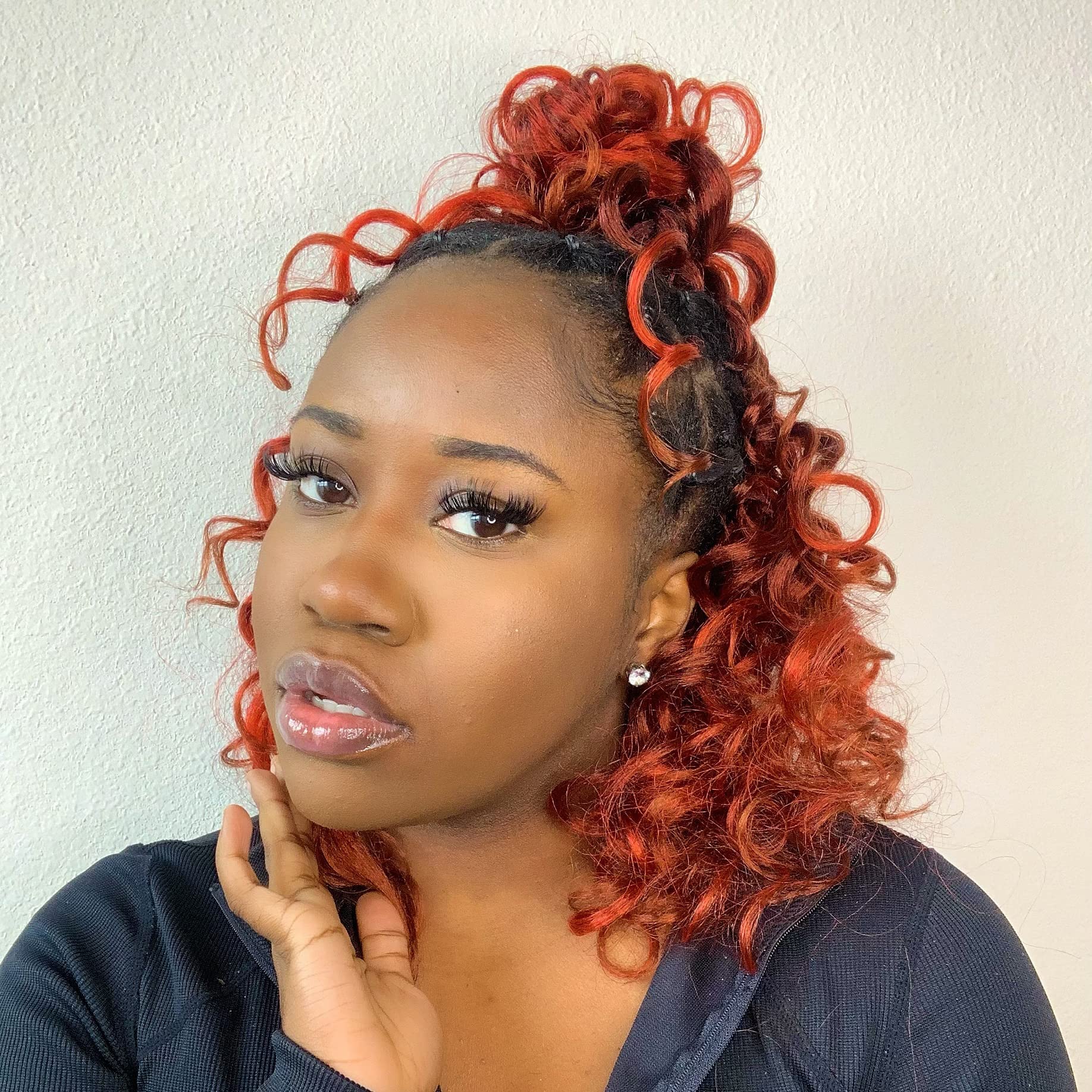Ocean Wave Crochet Hair Deep Wave Crochet Natural Ombre Red Ocean Wave Braids Hair Synthetic Crochet Braiding Hair Extensions 8