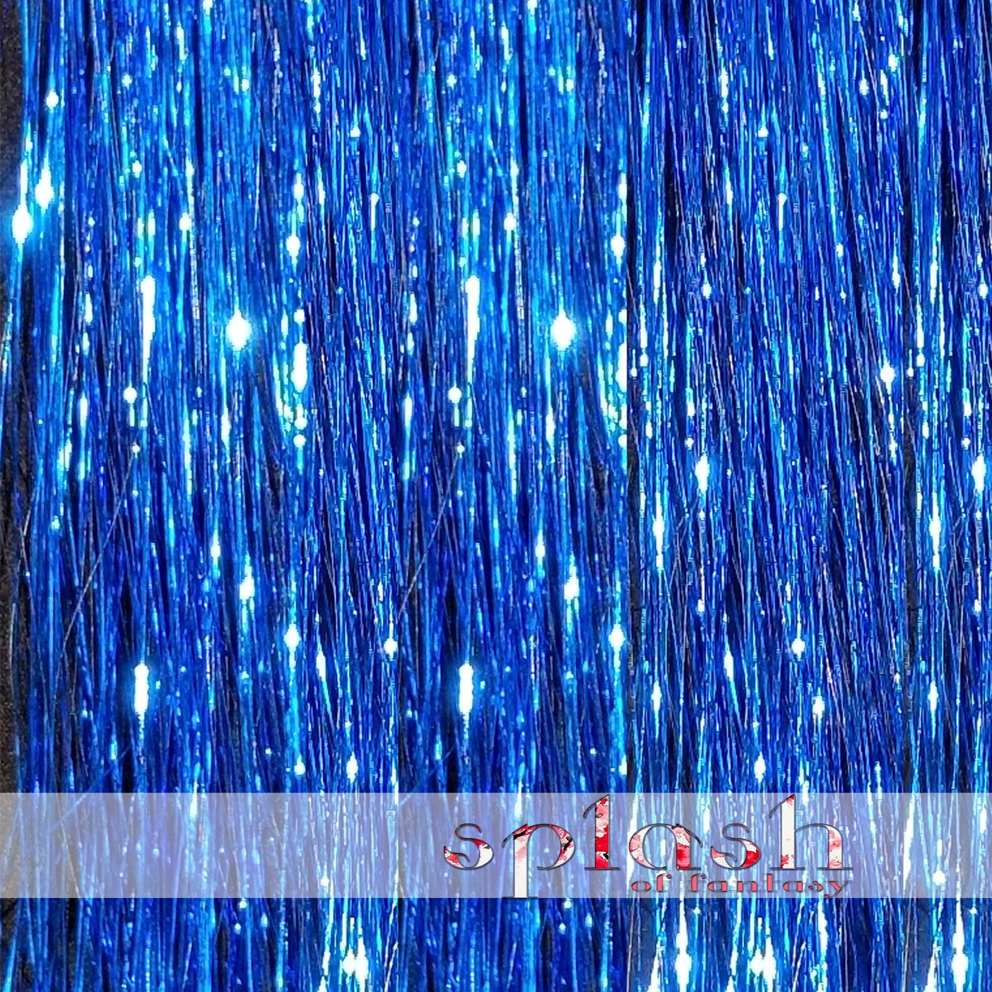 40'' Hair Tinsel 100 Strands (Shiny Sky Blue)