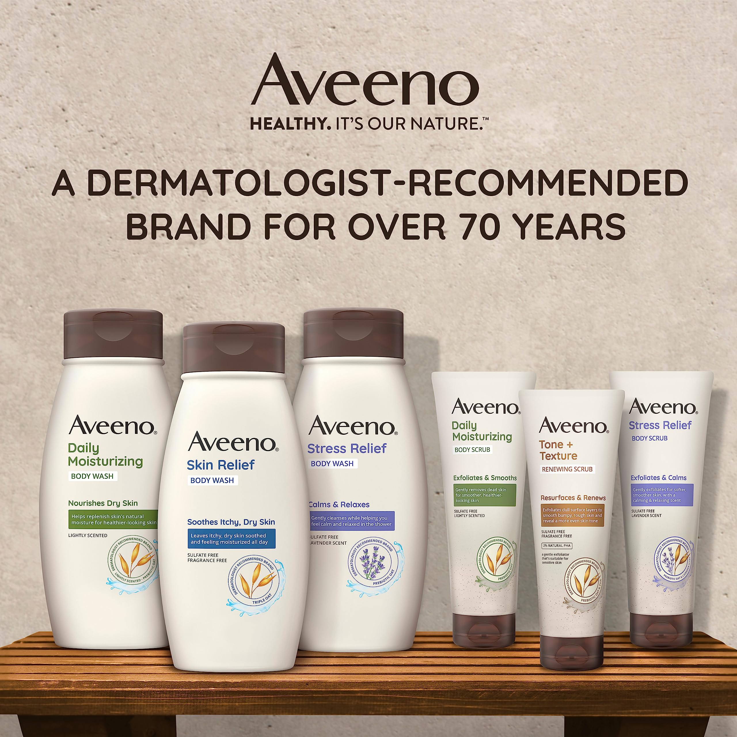 Aveeno Daily Moisturizing Body Scrub, Exfoliating Body Wash for Smoother, Healthier Looking Skin, Soothing Prebiotic Oat Formula