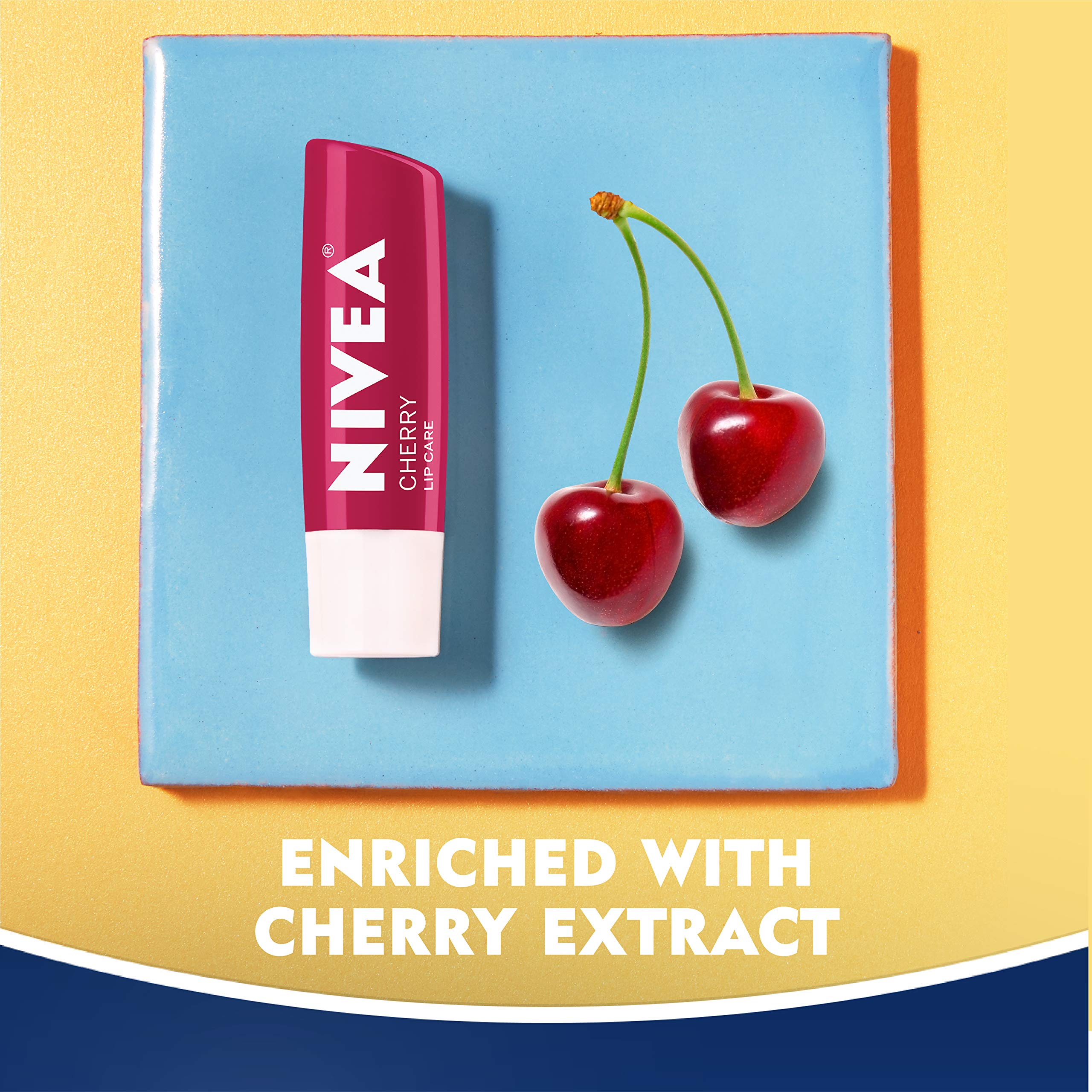Nivea Cherry Lip Care - Tinted Lip Balm For Beautiful, Soft Lips - Pack Of 4