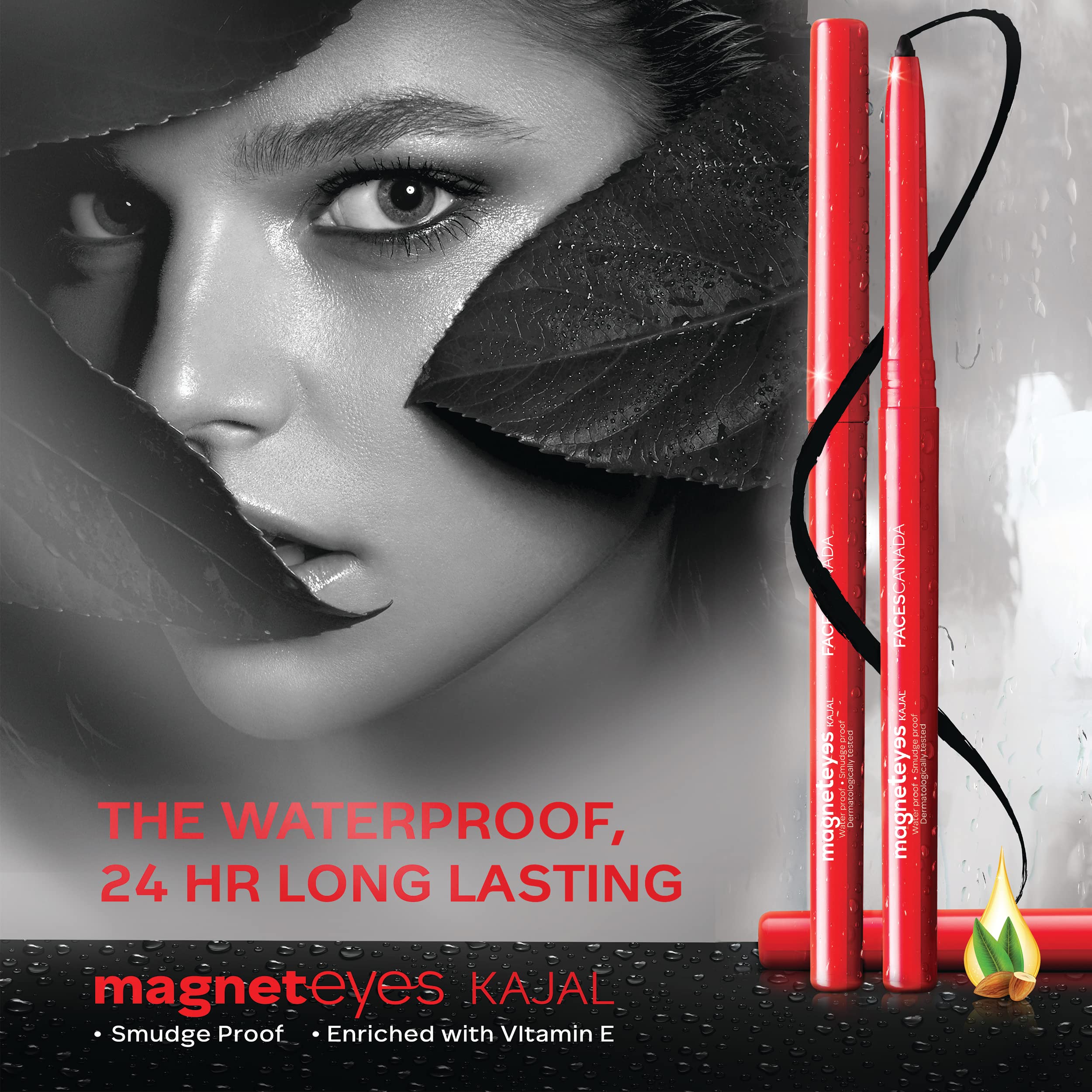 Facescanada Magneteyes Kajal - Black, 0.35G | 24 Hr Long Stay | One Stroke Smooth Glide | Waterproof, Smudgeproof & Fadeproof |