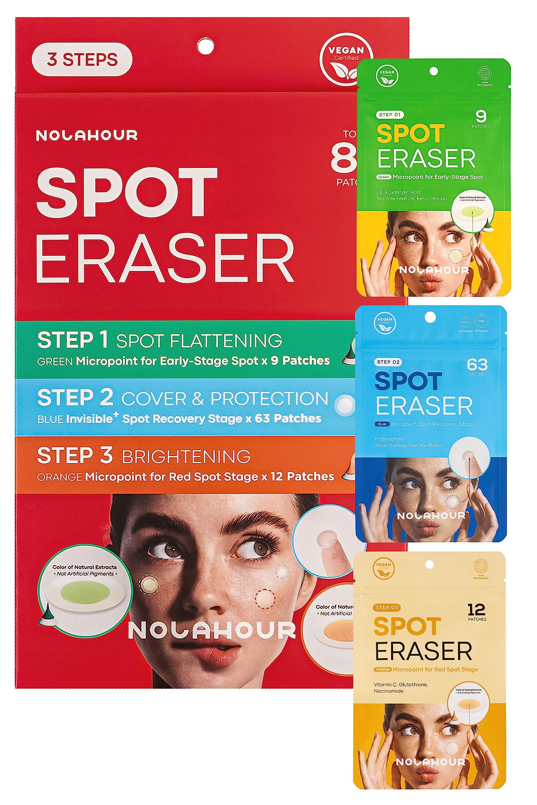 NOLAHOUR Spot Eraser Set of 84 Patches | Pimple Patches for Face for All Stages of Pimples | Face Patches that Feature Hydrocoll
