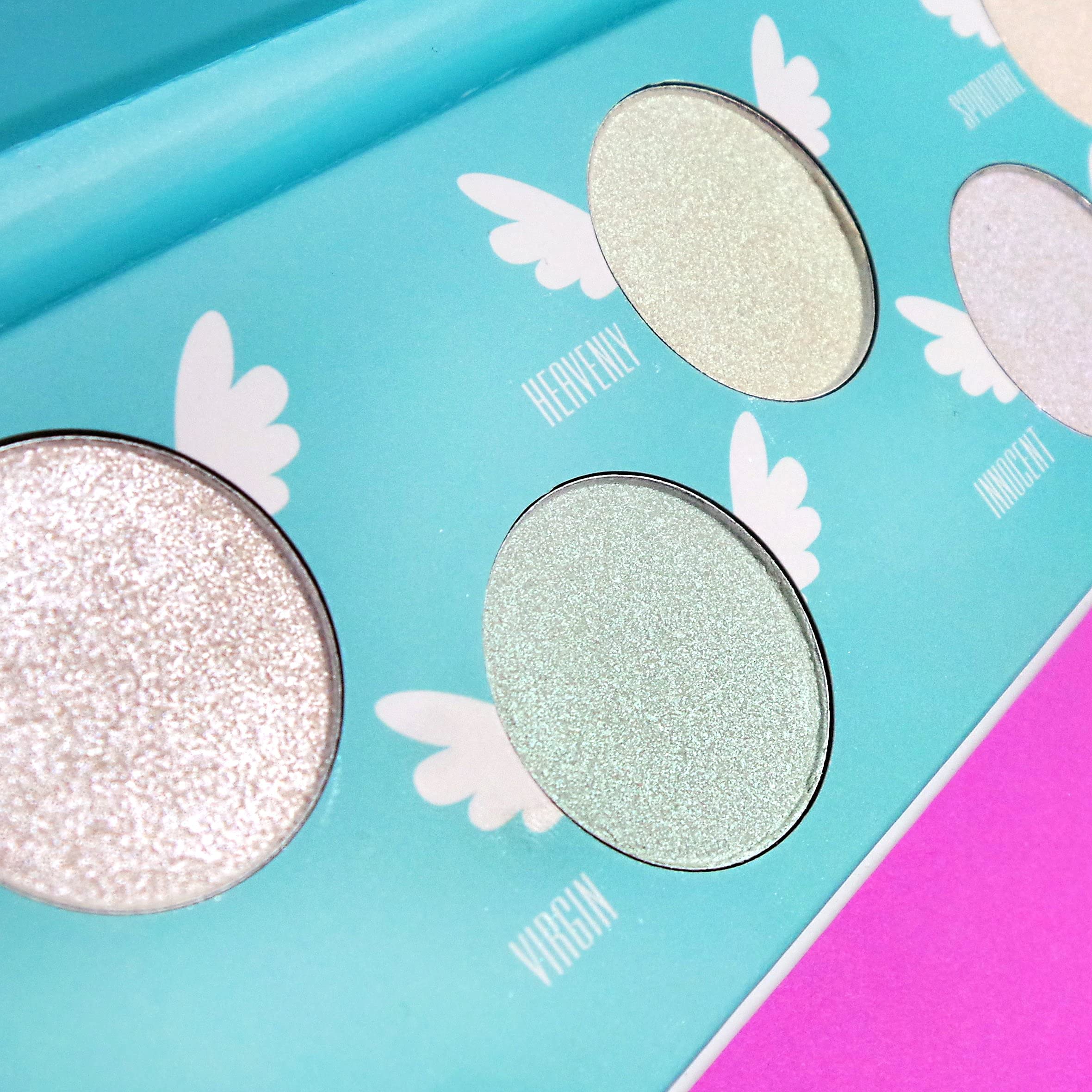 Angelic Glow Highlighter and Eyeshadow Palette by Rude Cosmetics for Women - 0.32 oz Makeup