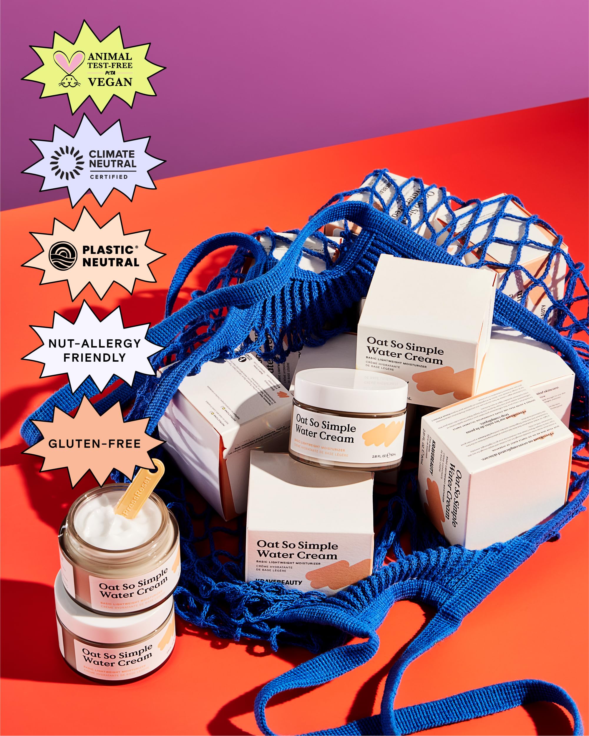 Kravebeauty Oat So Simple Water Cream - Daily Lightweight Moisturizer Enriched With Oat And Squalane To Soothe Irritation And Lo