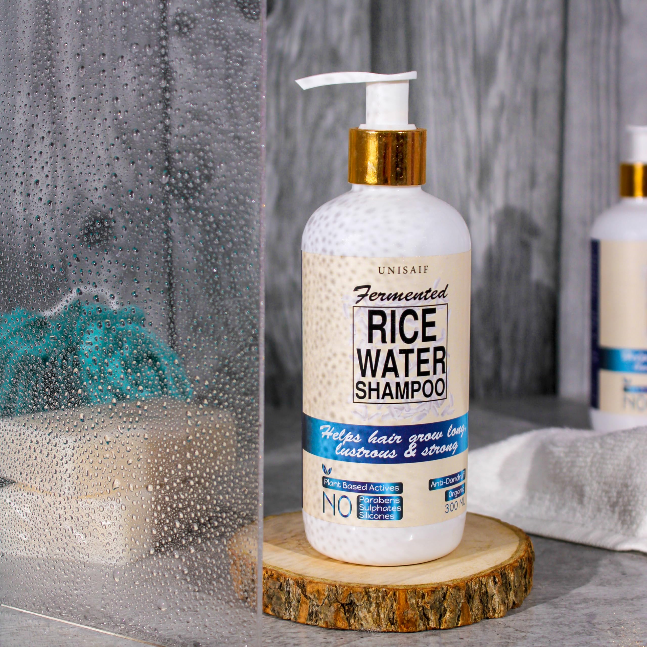 Unisaif Rice Water Shampoo For Curly Frizzy Hair - Natural & Organic With Coconut Oil, Soy Protein, Nourishing Ingredients For A