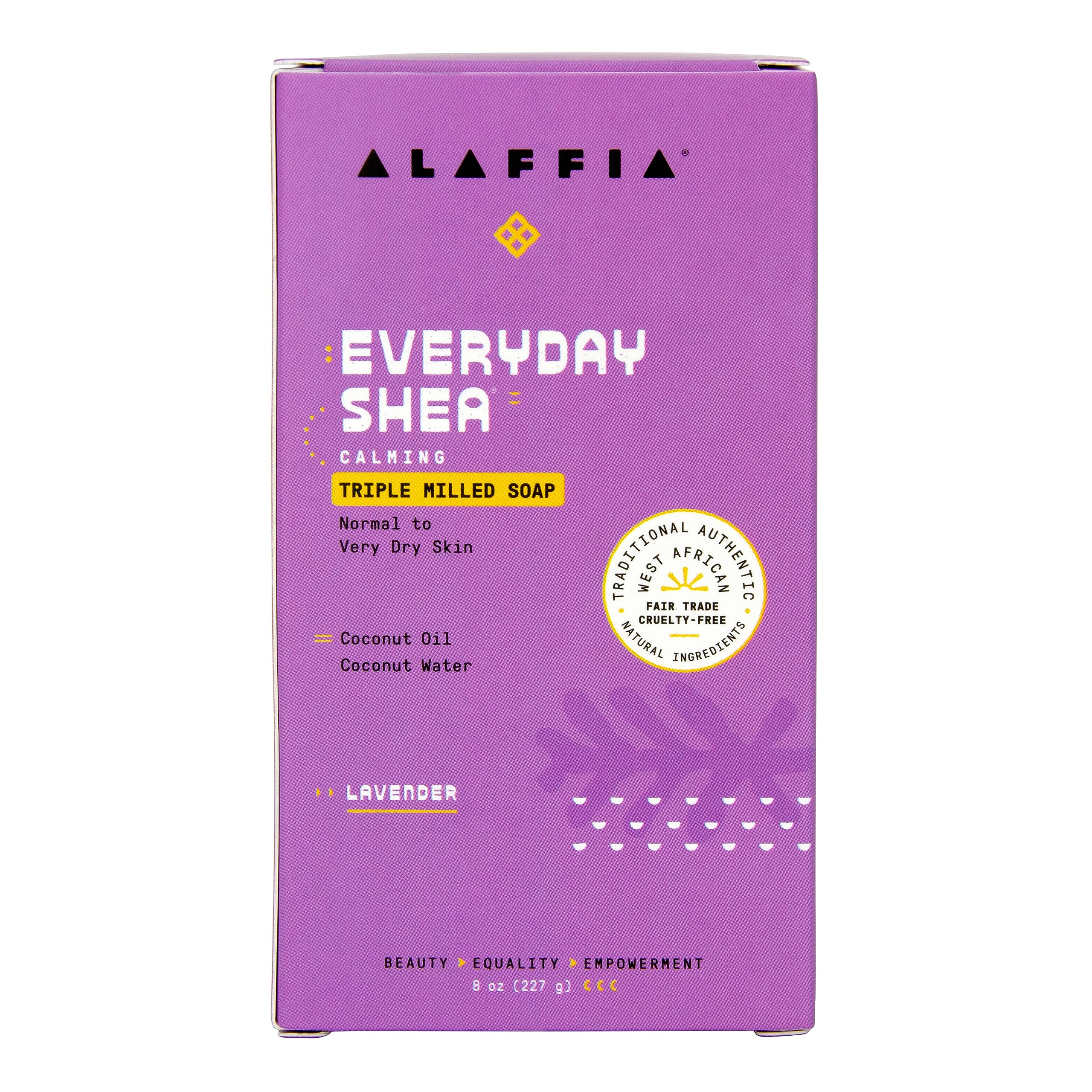 Alaffia EveryDay Shea Soap Bar - Body Soap, Natural Coconut Oil, Shea Butter & Aromatic Plant Extracts, Ergonomic Bar Soap, Lave