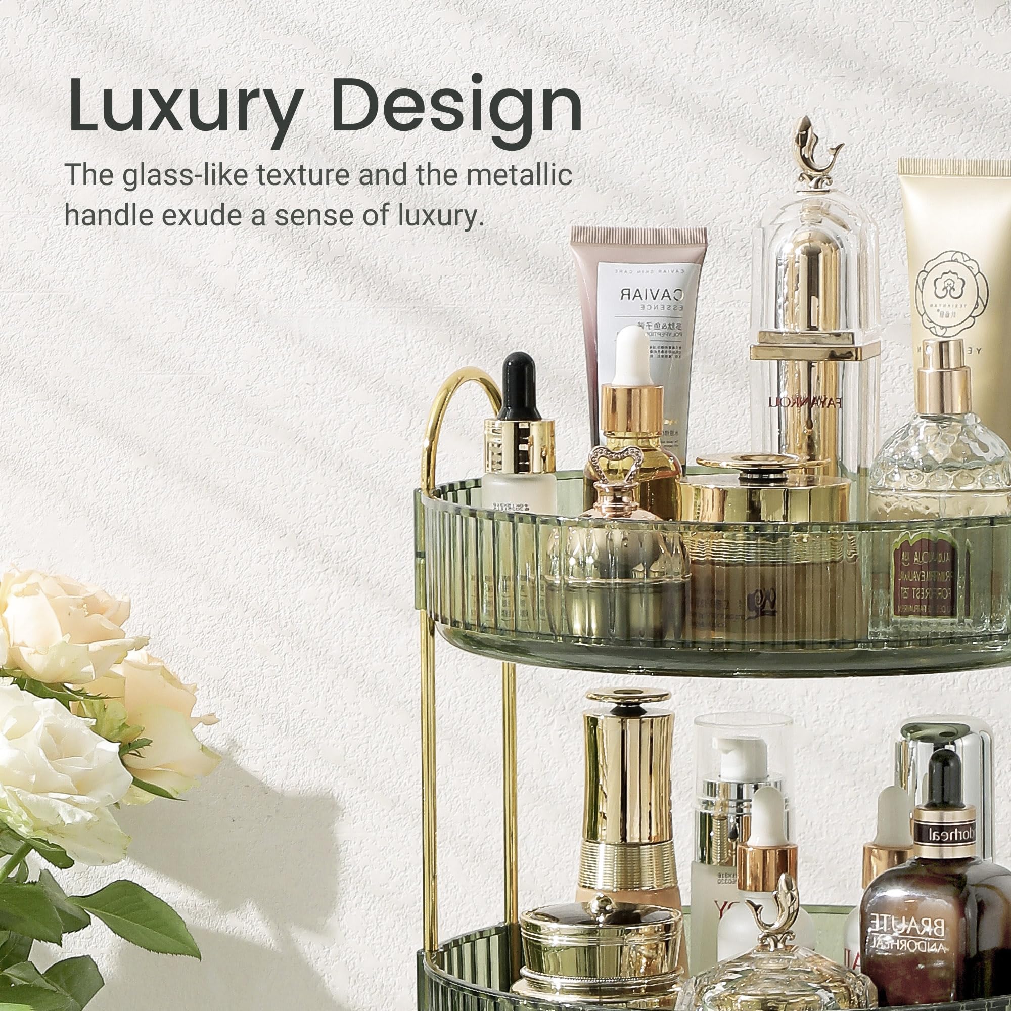 Rotating Makeup Organizer For Vanity, Skin Care Perfume Organizers Large Capacity, Bathroom Counter Organizer For Make Up Cosmet